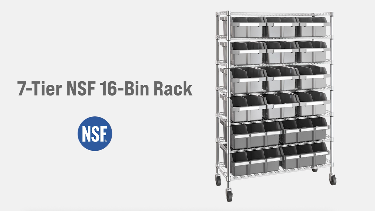 Amazon.com: Seville Classics Heavy Duty NSF Bin Rack Solid Steel