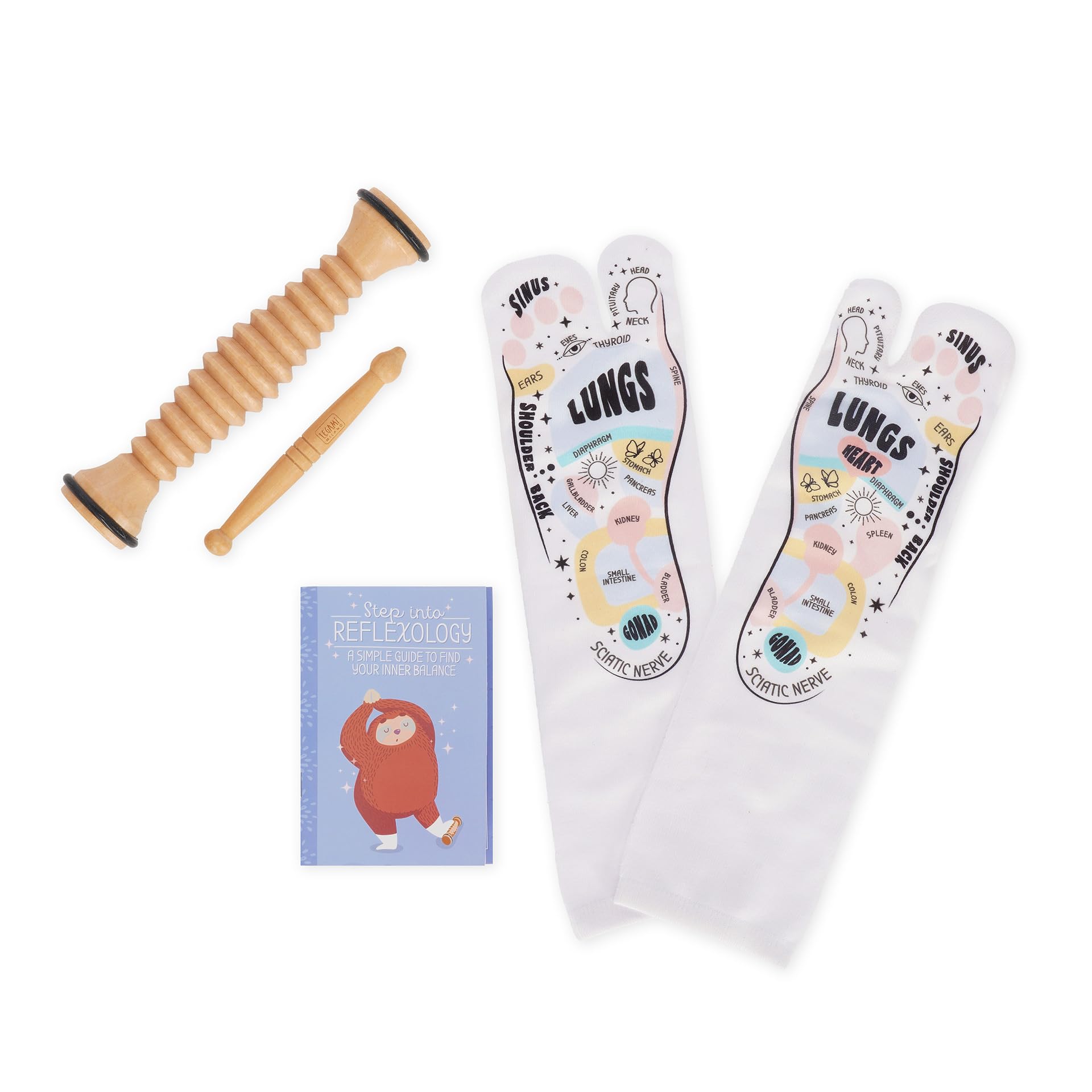 Legami - Reflex Zone Set for Feet - Reflex Zone Set for Feet, with Illustrated Socks, Massage Roller, Stick for Precise Pressures, Illustrated Instructions (English Language not Guaranteed)