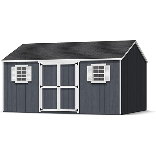 12x16 Value Workshop Shed with Operable Windows and Floor, Outdoor Wood Storage Do-It-Yourself Precut Kit