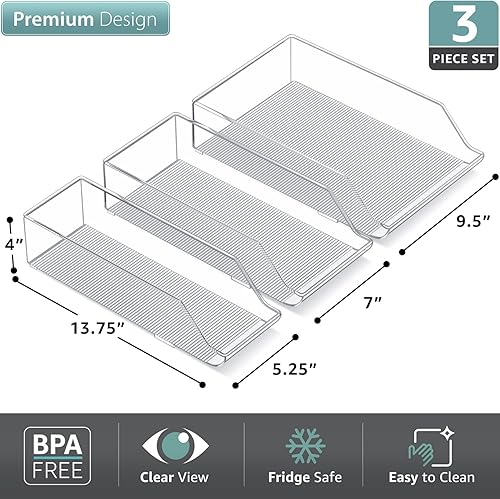 Miniatura 3 de Sorbus Organizador de latas de soda para refrigerador, 3 tamaños variados soporte estándar para latas de soda, dispensador de latas delgadas y