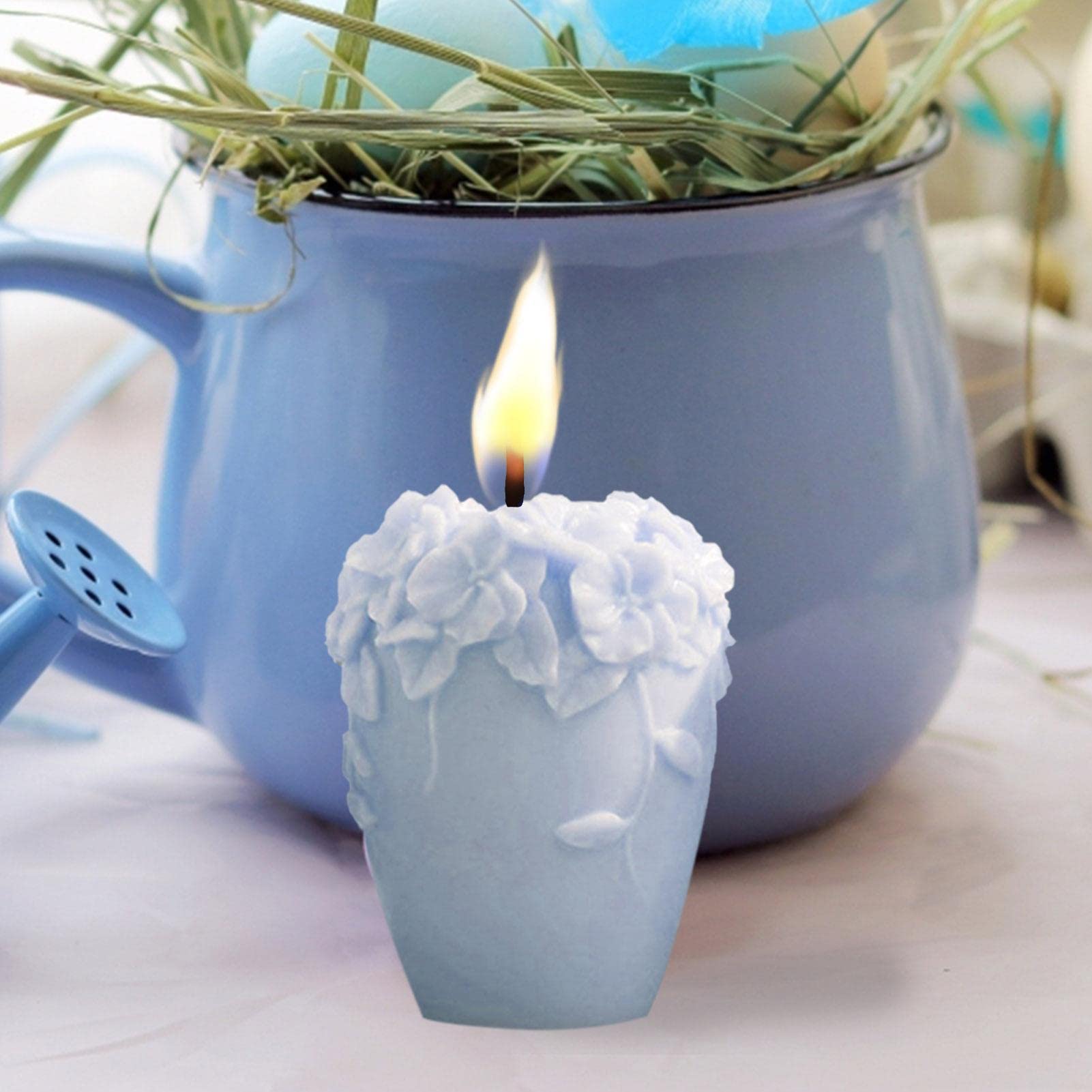 3D-Rattan-Blumen Kerzenform Aus Silikon – DIY Gießform Für Kerzen, Harz, Seife