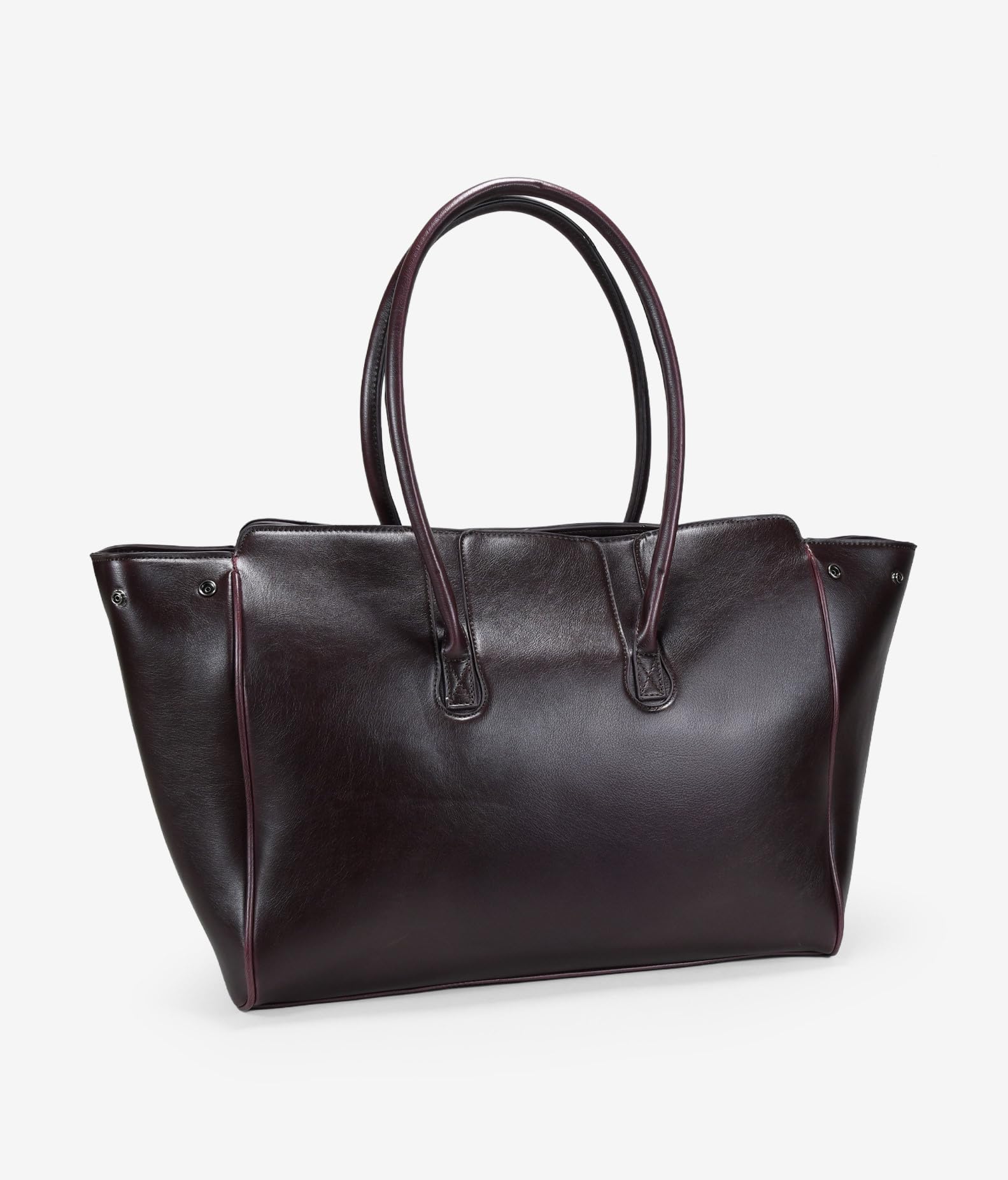 BOSANOVA Bolso de Hombro Estilo Shopper para Mujer con cinturón y Bolsillos Decorativos. Asas de Colgar y Cierre con Cremallera. Burdeos U