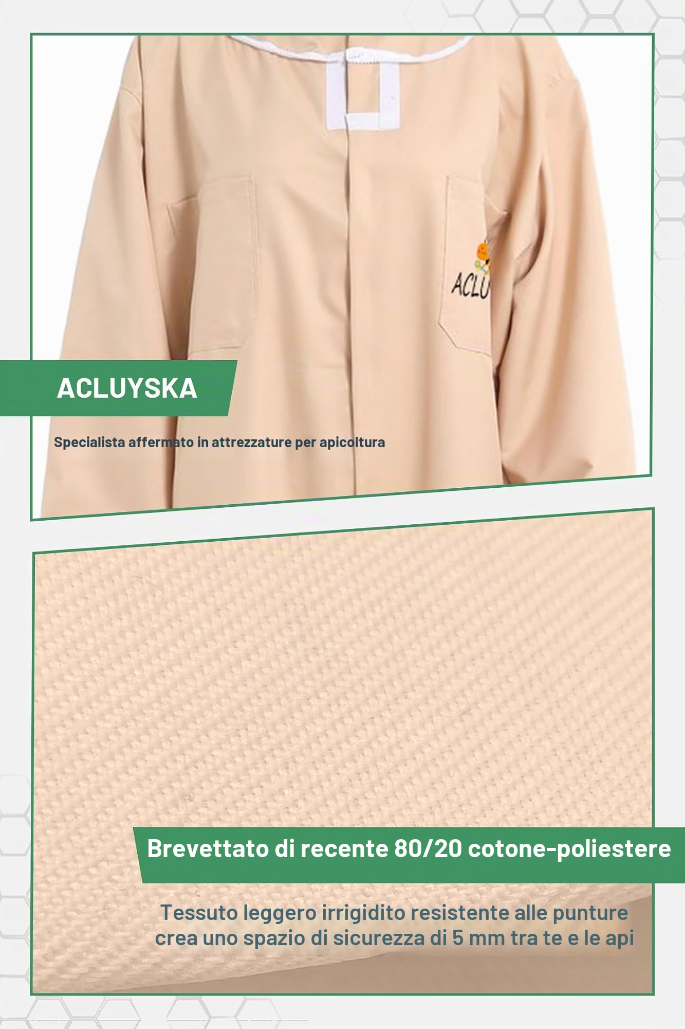 Tuta da apicoltura per uomini e donne, L, con cappuccio e guanto, per cortile professionale e principiante apicoltura