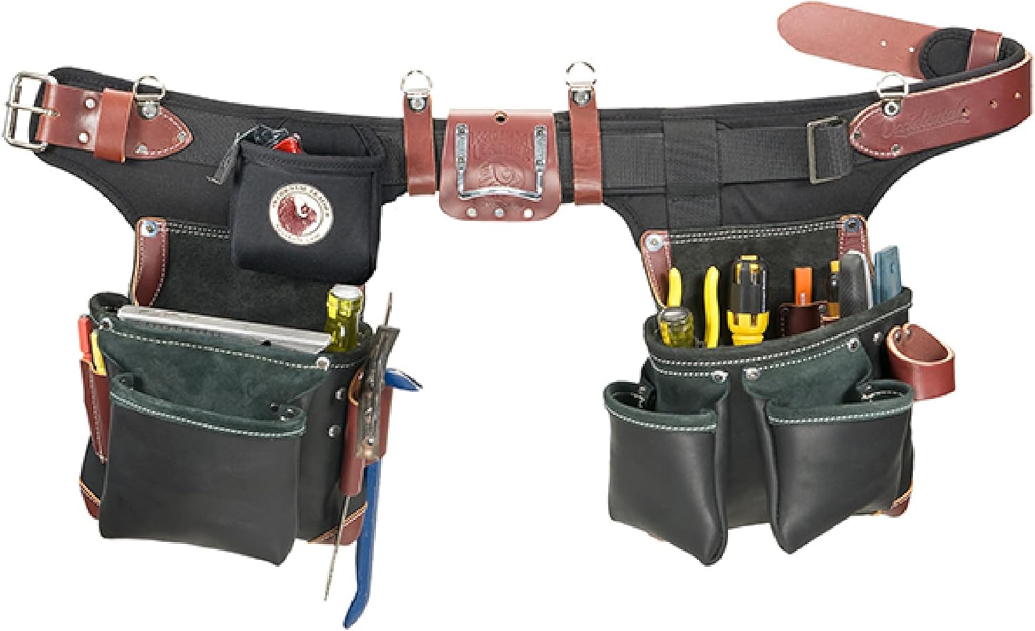 Occidental Leather Adjust-to-Fit Green Building Tool Belt Set - Black - 22 Pockets & Tool Holders - Made in USA