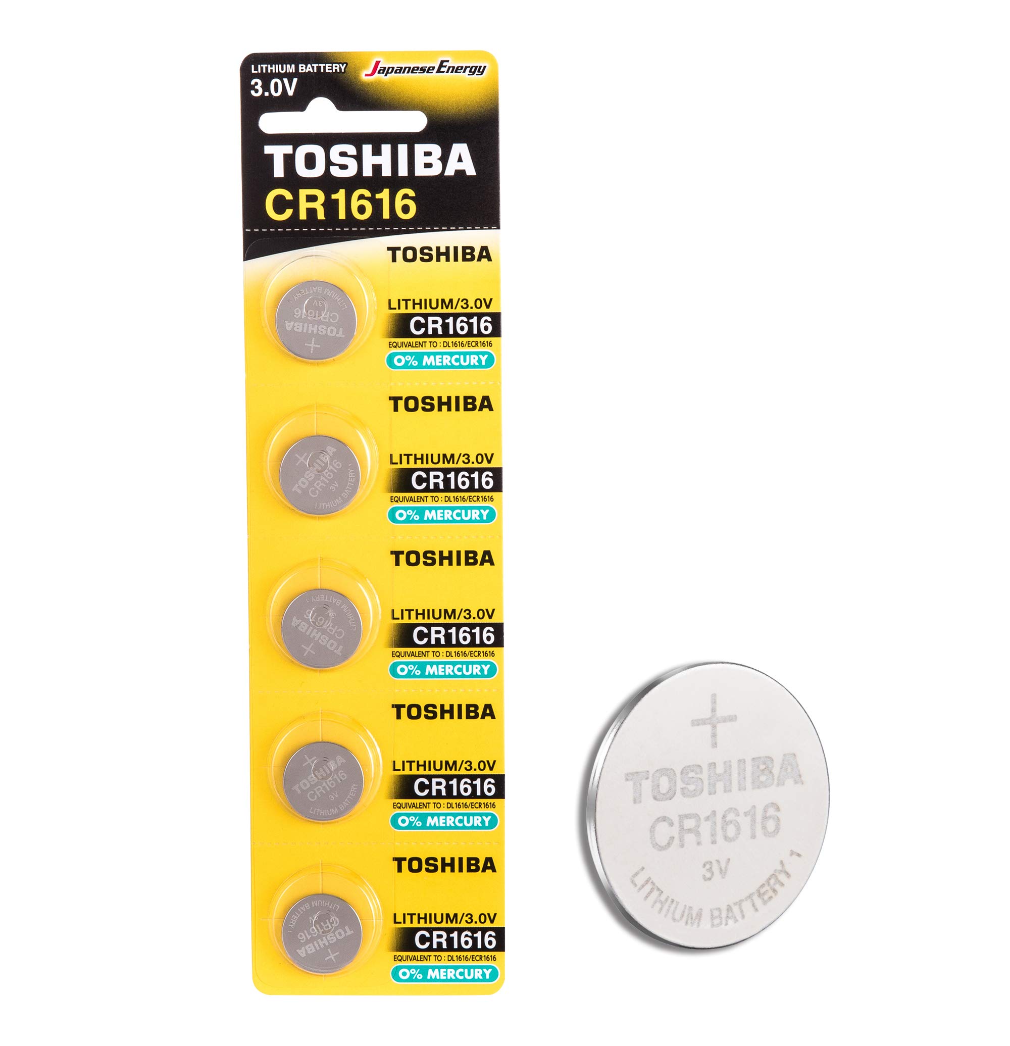 Buy Toshiba CR1616 3V Lithium Coin Cell Battery Pack of 5 batteries