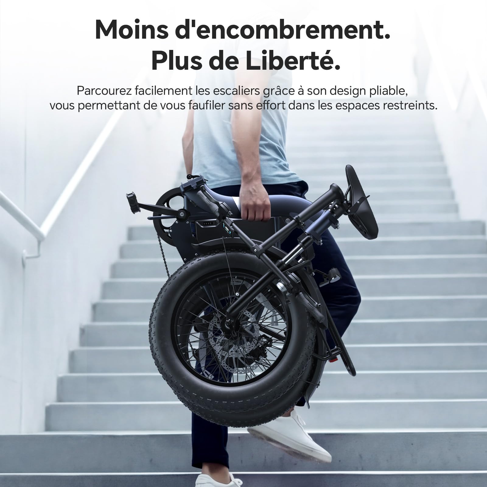 Touroll S2 2026 Vélo Électrique Pliable Tout-Terrain 20"×4.0" Fat Tire, 150KM Autonomie, Batterie 720Wh Amovible, Moteur 250W Vélo Électrique Gros Pneu 7 Vitesses, E-Bike Urbain pour Adulte