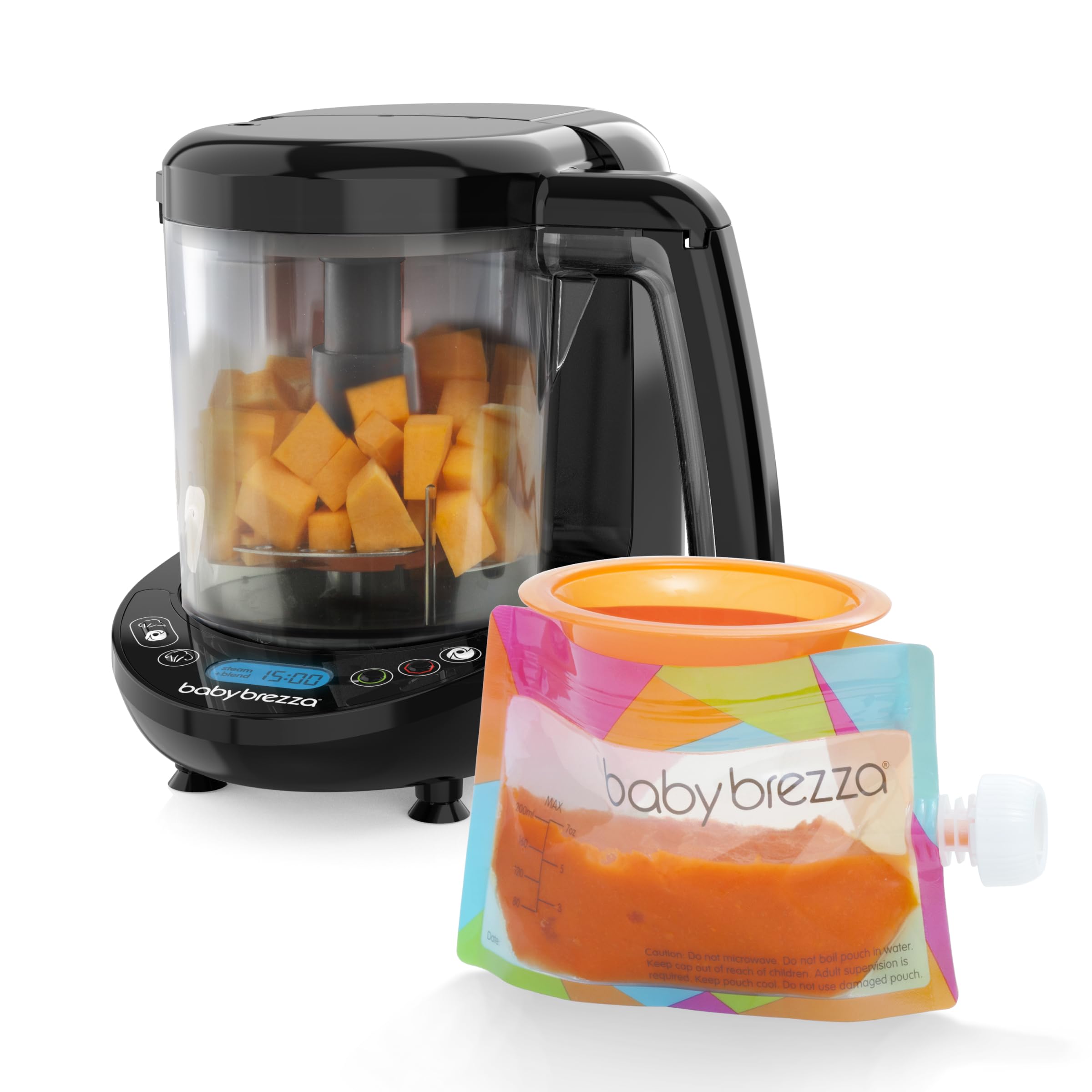 Baby Brezza Food Maker Deluxe 3-in-1 Babynahrungszubereiter Dampfgaren Mixen Kombi 800 ml BPA-frei LCD-Display