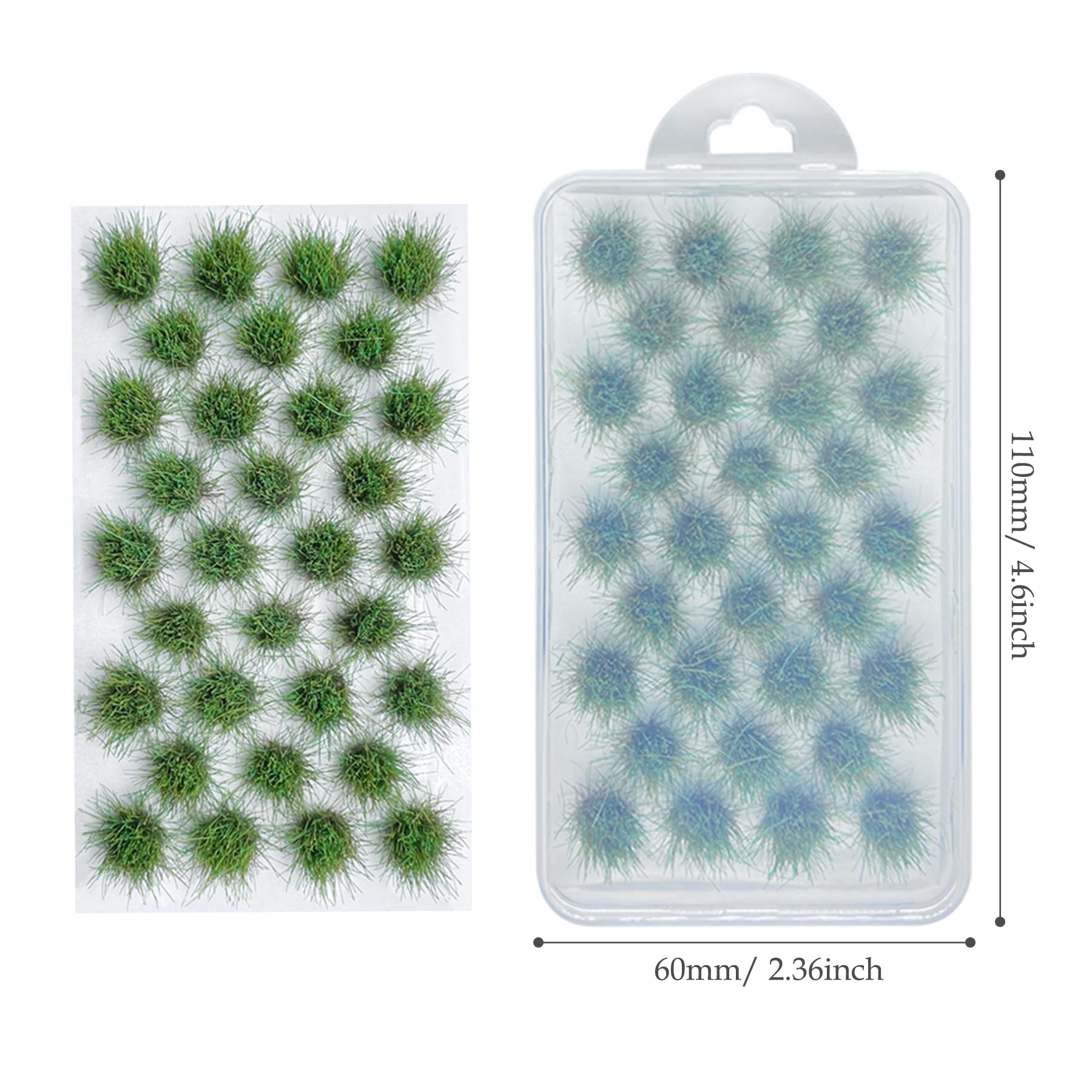 Woohome 64 PCS Modèle Arbres Gazon Lichen pour Feuillage, Touffe d'herbe Statique Herbe Artificielle Modèle, pour Le Chemin de Fer de Paysage de Train