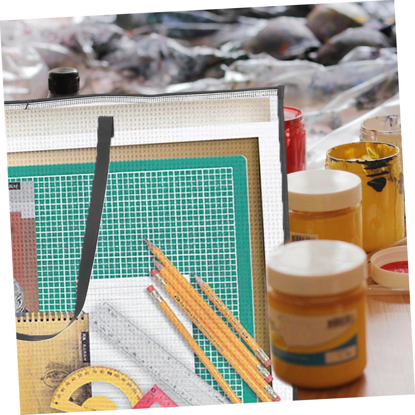 HOODANCOS Carpeta de Portafolio para Obras de Arte y Pósteres Gran Capacidad, Bolsa de Almacenamiento Versátil de Pvc para Facilitar Identificación y Transporte, 2 Piezas