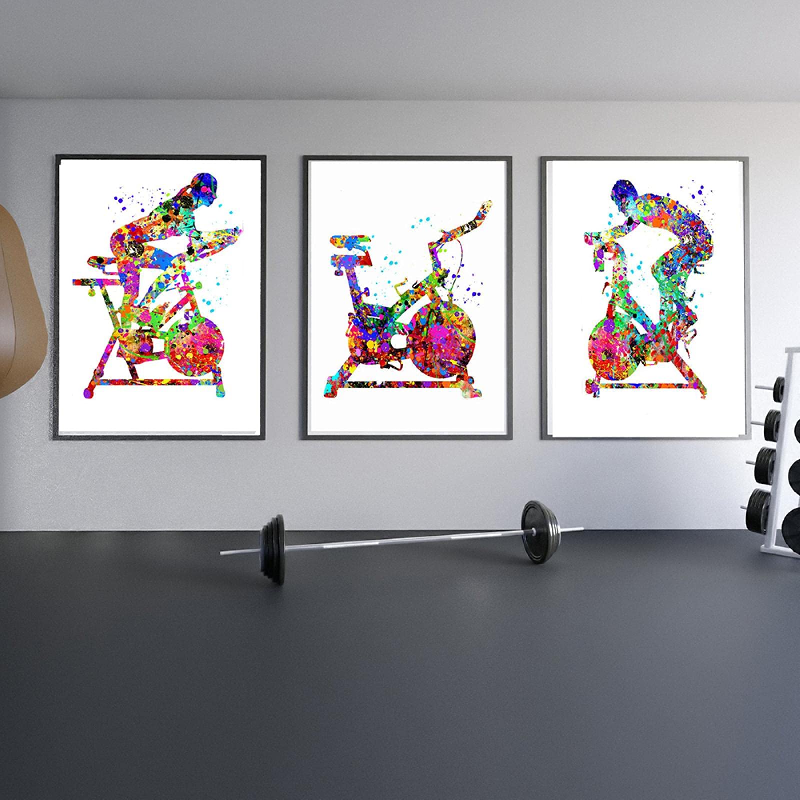 Imágenes en color de bicicleta interior con diseño artístico moderno 8