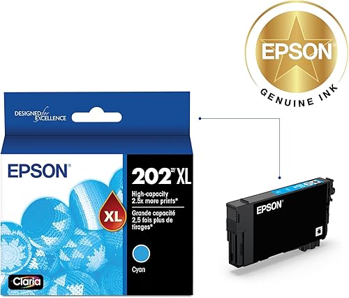 Miniatura 2 de EPSON 202 Cartucho de Tinta Claria de Alta Capacidad Cian (T202XL220-S) Funciona con WorkForce WF-2860, Expression XP-5100