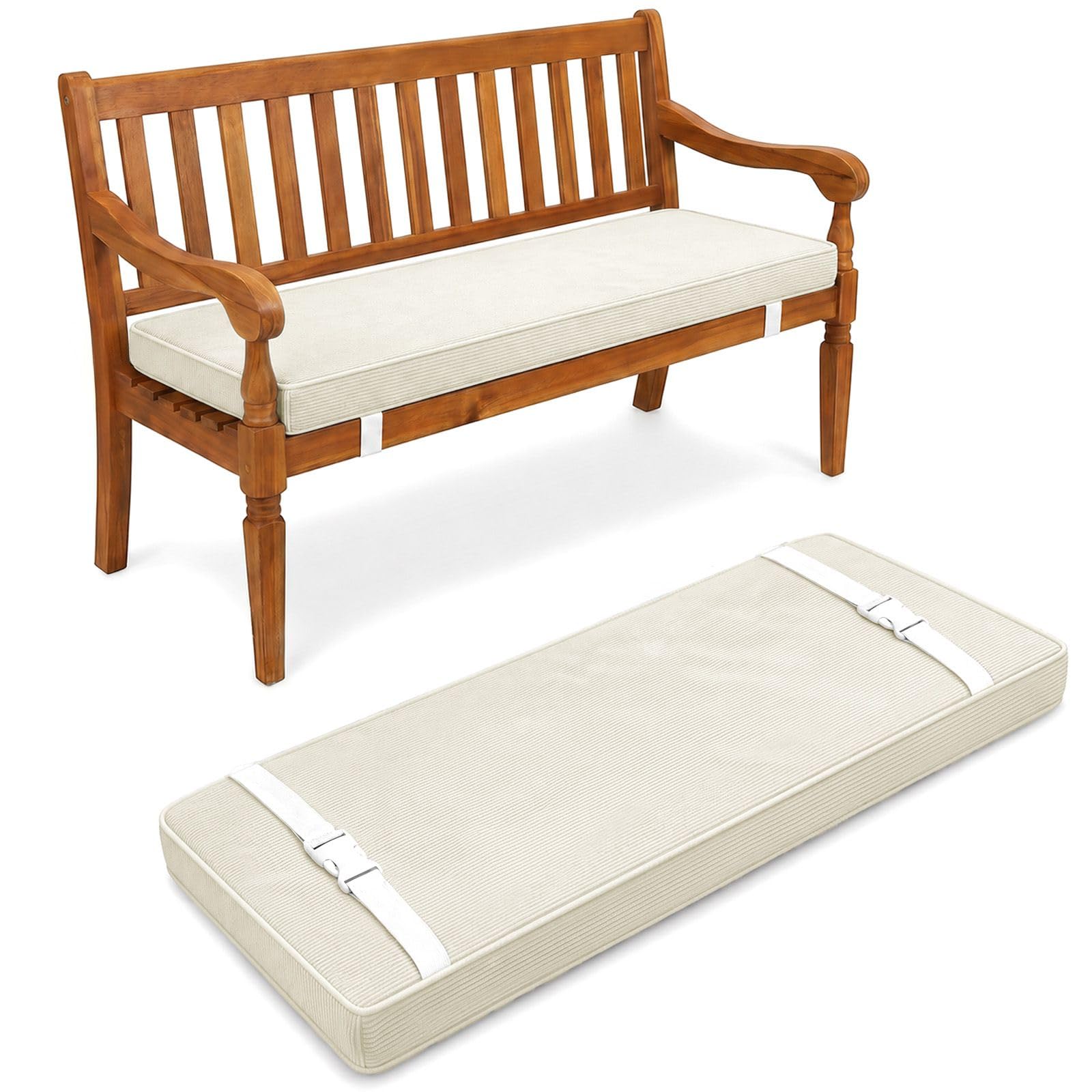 Aocase Corduroy Bench Seat Cushions 2/3/4 seater Garden Bench Cushion Indoor/Outdoor