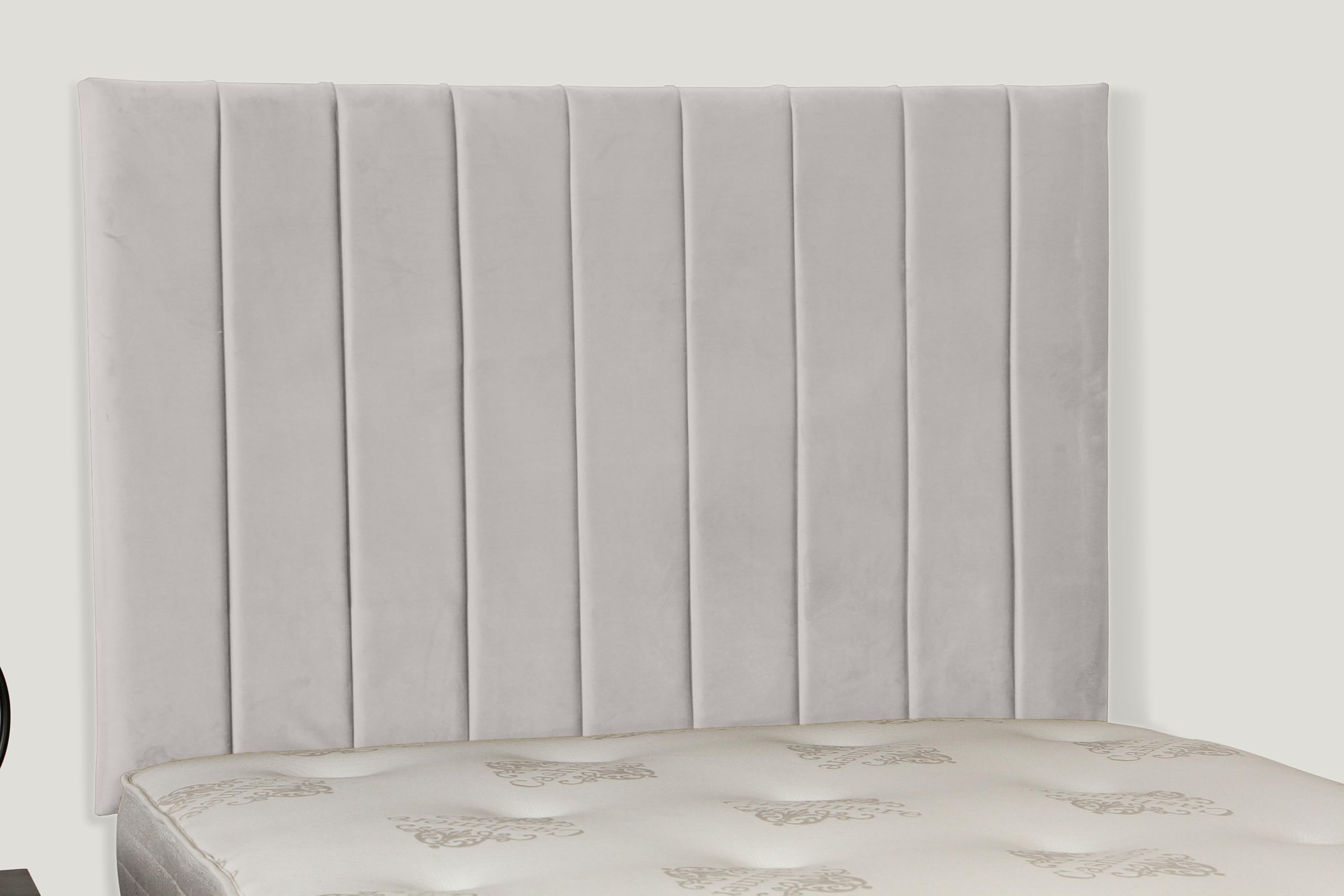36 INCH HEIGHT PORTLAND HEADBOARD IN PLUSH VELVET FABRIC (Ice, Super King)