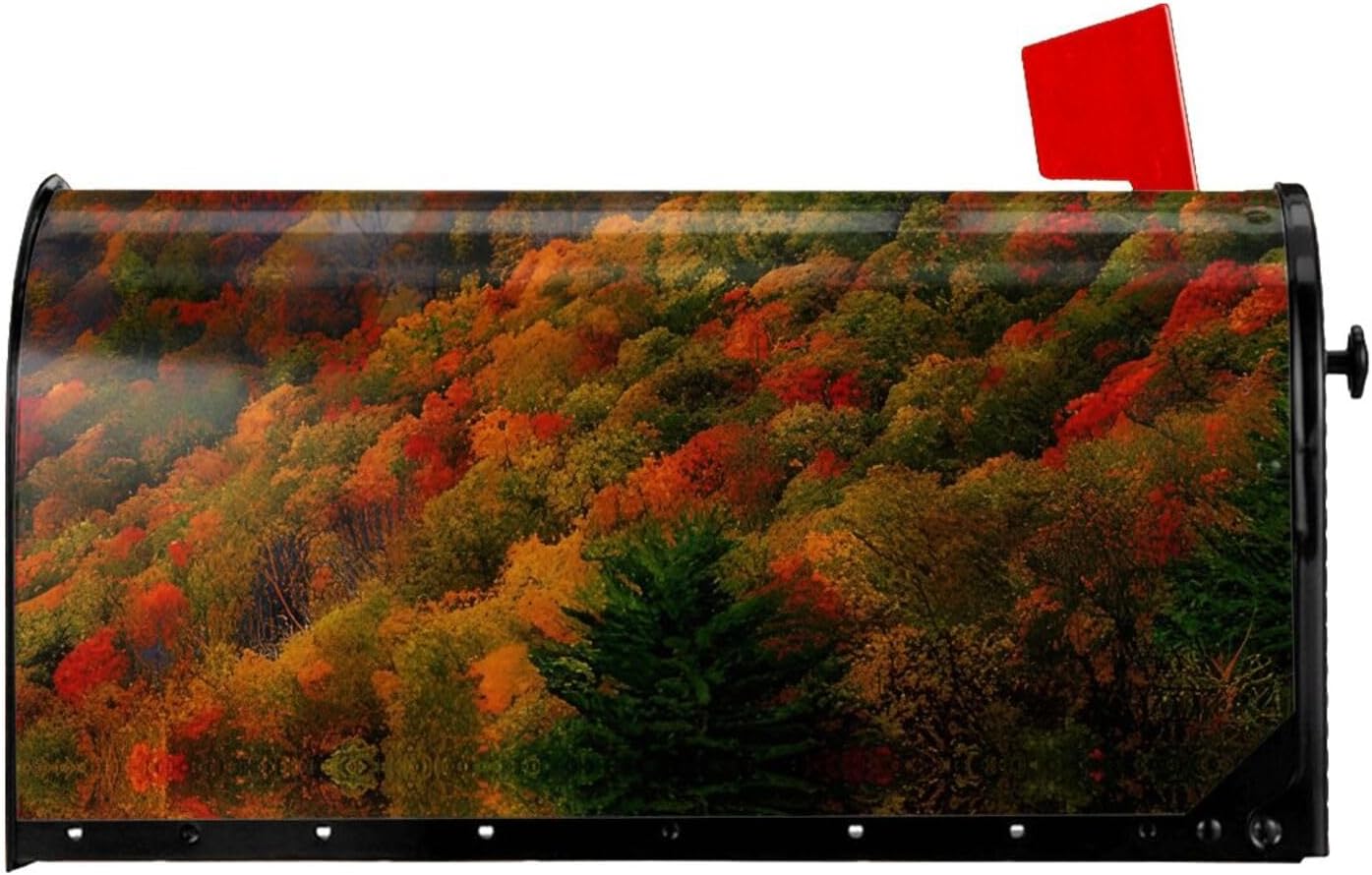 Blue Ridge Parkway Mountains Mailbox Covers Magnetic Post Box Cover Wraps Standard Size 21x18 Inches for Garden Yard Decor