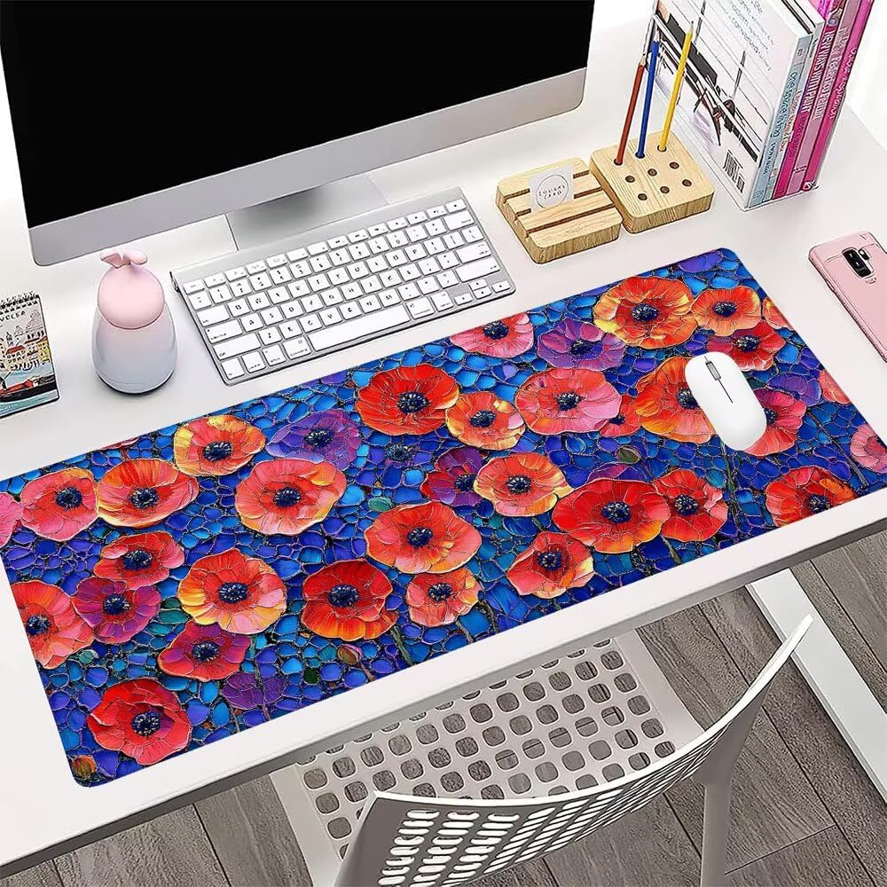 Podkładka pod mysz XXL abstrakcyjna podkładka pod mysz biurowa akcesoria do klawiatury podkładka pod mysz kwiat rozszerzony duży dywan do gier 1000 x 500 x 3 mm ochrona na biurko gumowa podstawa
