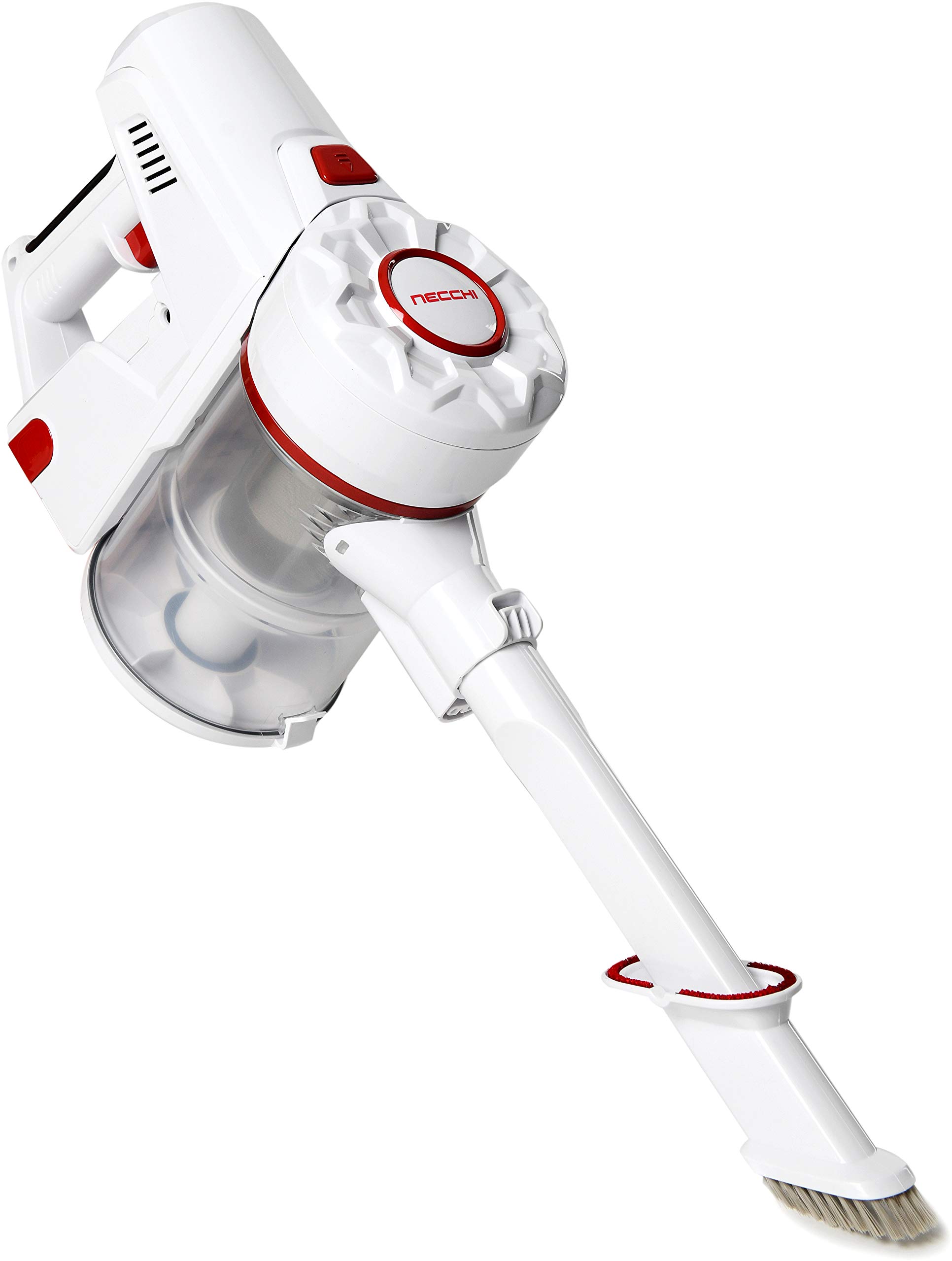 Necchi - NH9208 escoba eléctrica inalámbrica HEPA, filtración ciclónica, recargable, potente motor digital, pantalla táctil, súper succión sin bolsa portátil, batería de litio