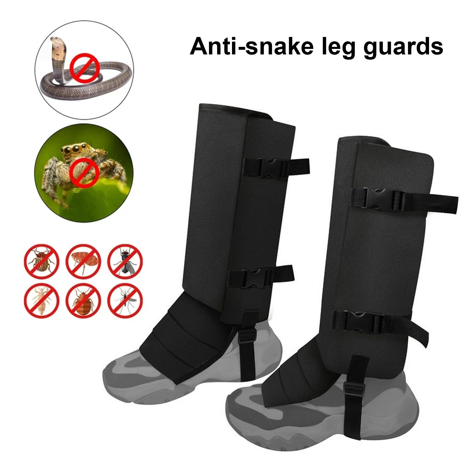 Guêtres de protection contre les morsures Guêtres de bottes de neige Guêtres de jambe imperméables Taille à dégagement rapide Protection contre les morsures réglable Camping Randonnée