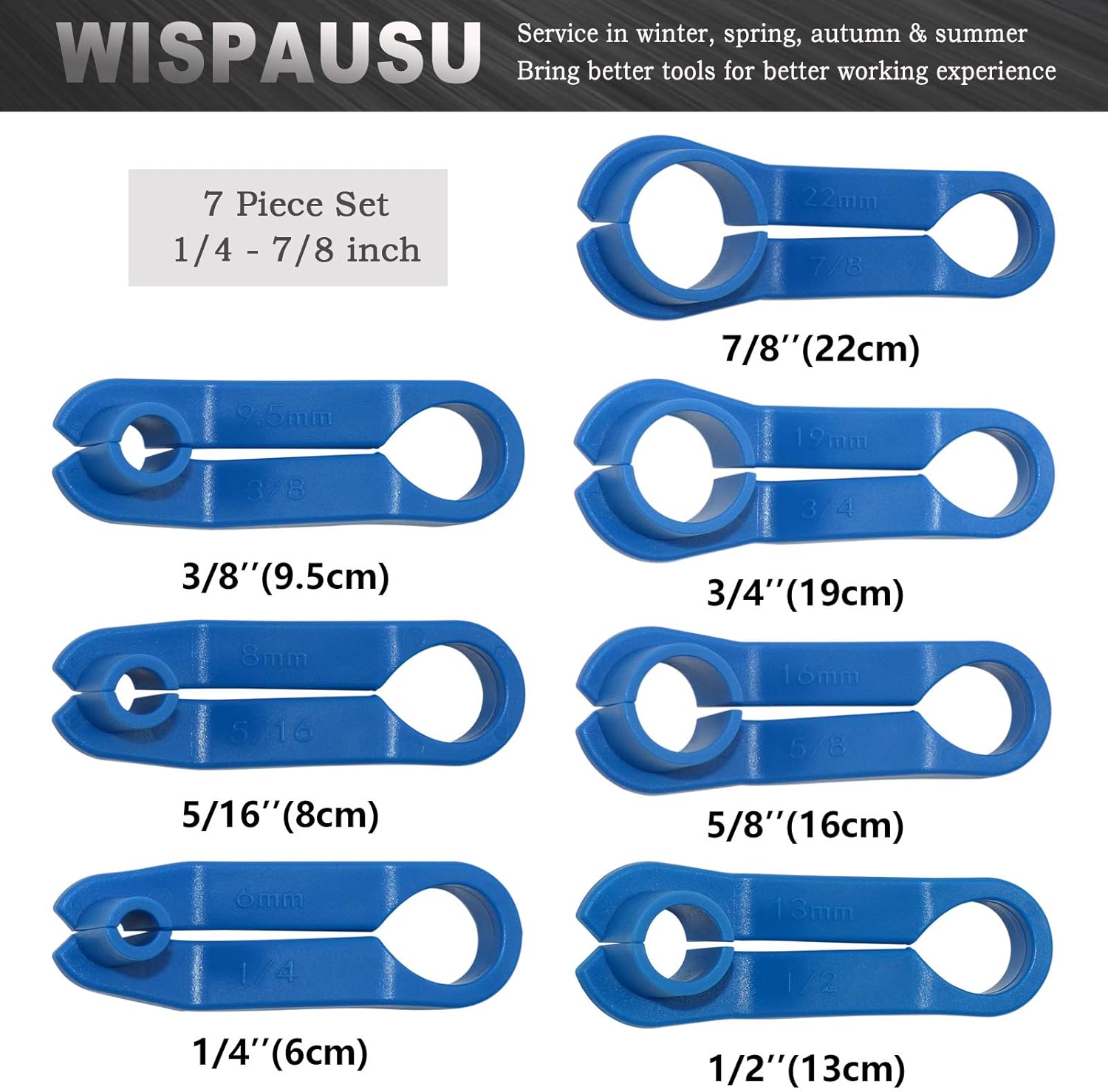 WISPAUSU AC Fuel Line Disconnect Tool Set 7PCS for Ford GM Mazda More Vehicles, 1/4 5/16 3/8 1/2 5/8 3/4 7/8 Inch, Transmission Oil Cooler Line Removal Tool Quick Disconnect Tool Kit : Automotive