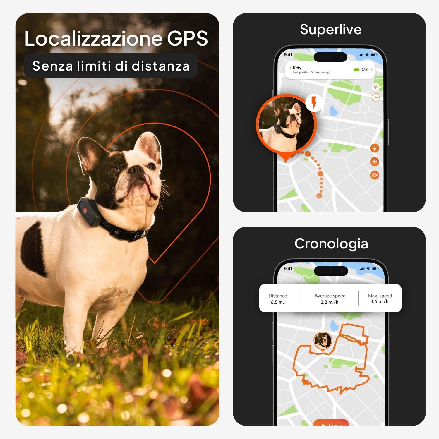 Weenect Dog XS - Localizzatore GPS per cani | Mini localizzatore GPS in tempo reale | Impermeabile | Il più piccolo sul mercato | Funziona con abbonamento | Garanzia a vita
