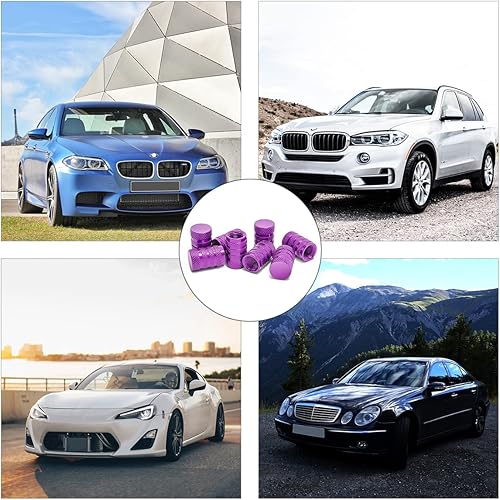 Miniatura 20 de Tapones de válvula de neumático de aleación de aluminio, 8 tapas universales para válvulas de neumáticos de automóvil, cubiertas universales