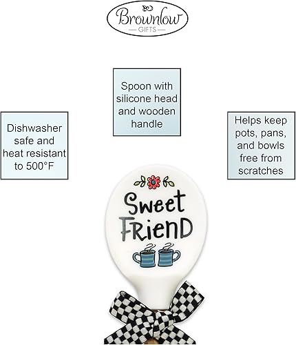Miniatura 4 de Shannon Road Gifts - Cuchara clásica de silicona y madera, 12.5 pulgadas, dulce amigo