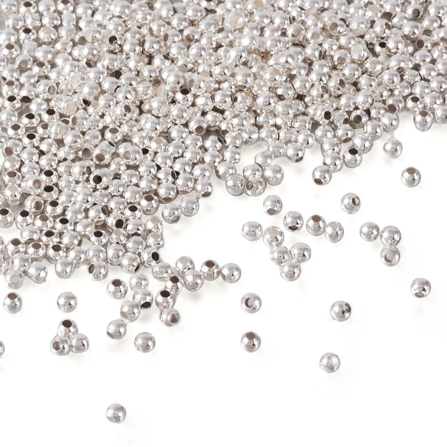 Craftdady 10000Pcs 3mm Gold Tiny Round Loose Beads Smooth Metal Rondelle Bead Spacers for Jewelry Making Hole: 1.2mm