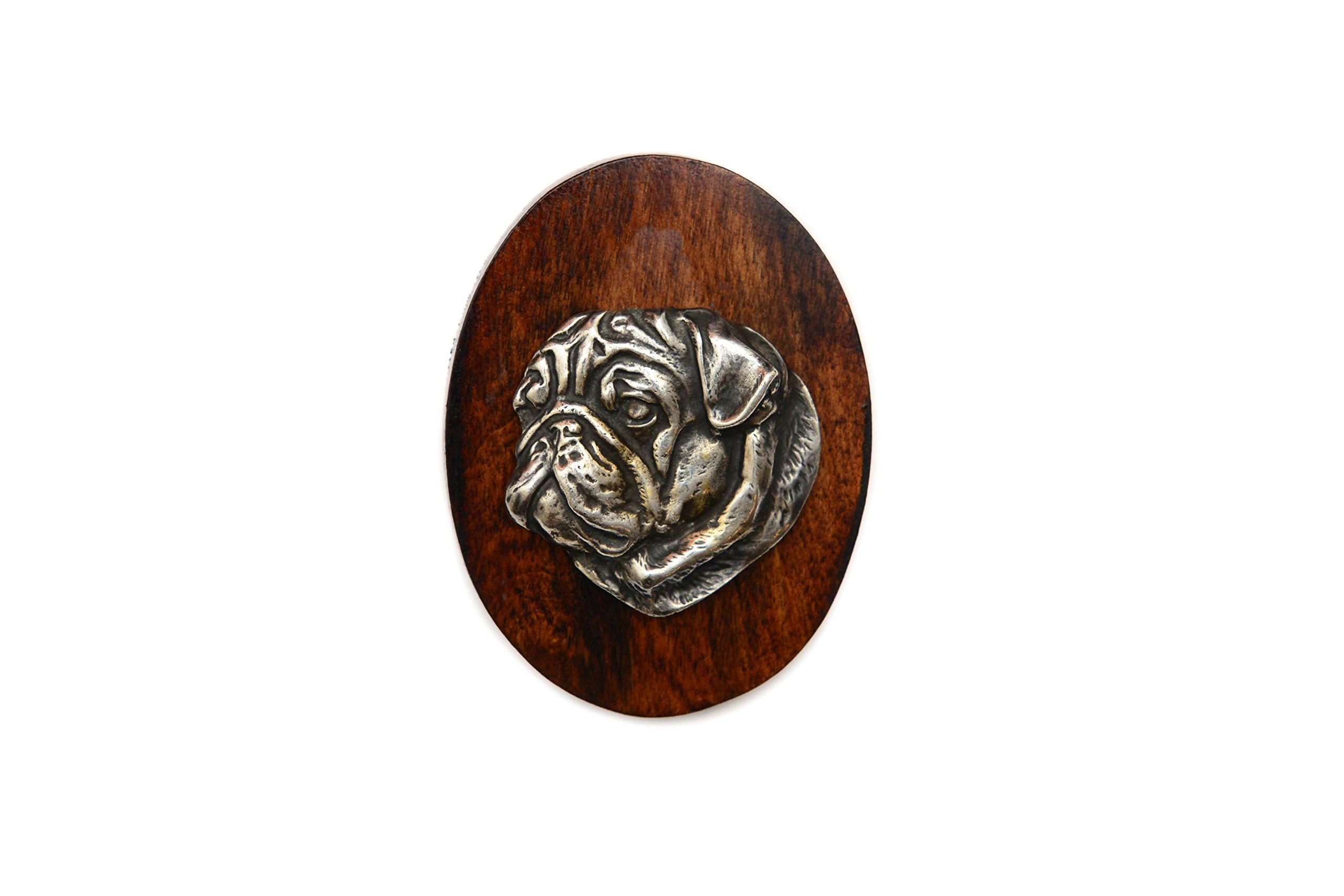Art-Dog Dog Show Ring Clip Number Holder - Brooch with Clip Dog Show Exhibit Number Holder - Handmade Dog Show Accessory – Dog Tag Clip 7x5cm – Pug I