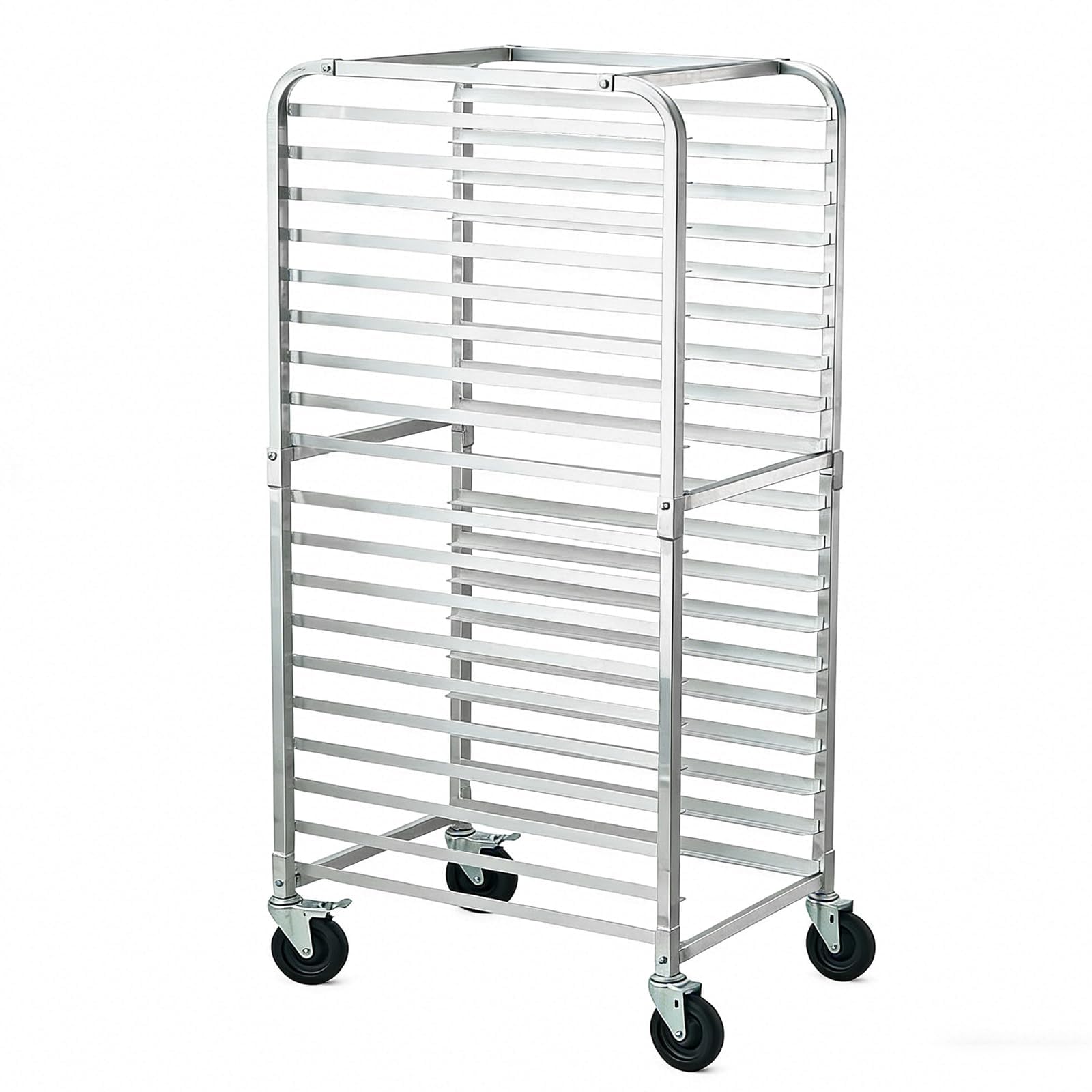 Garvee Carro Bandejero de Aluminio para Panadería 20 Niveles con Ruedas Giratorias Bloqueables - Estante Móvil para Bandejas de Horno, Uso Profesional y Doméstico, 50,8x66x178 cm