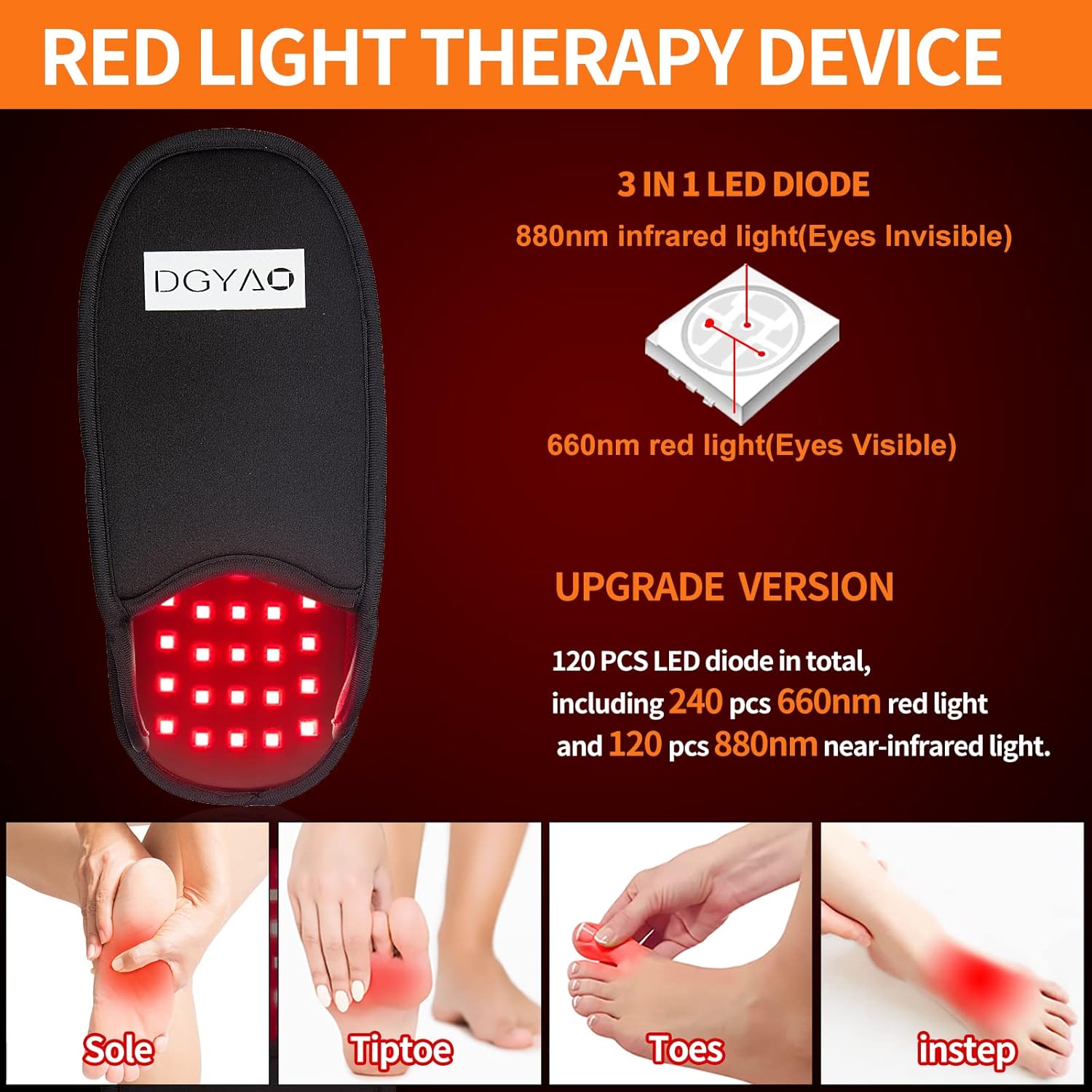 Red Light Therapy for Feet Infrared LED Therapy Slipper Wrap 2 Packs - FDA Cleared Infrared Therapy Foot Wraps with Adjustable Power & Timer | Targets Toes Ankle Instep Heel Discomfort At-Home Therapy