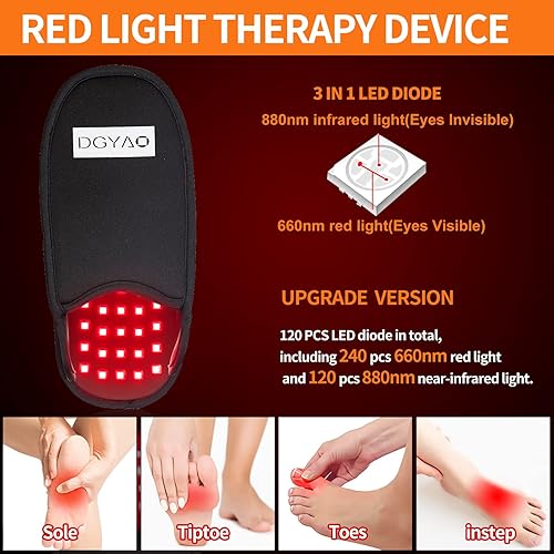 Miniatura 8 de Terapia de luz roja para alivio del dolor Hans con guante infrarrojo de 660 NM y 880 NM, dispositivo de terapia LED para muñeca, almohadilla de