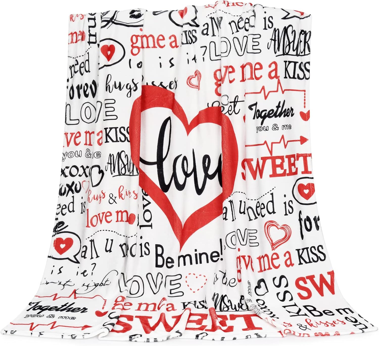 ASPMIZ Valentine's Day Throw Blanket, Romantic Soft Heart