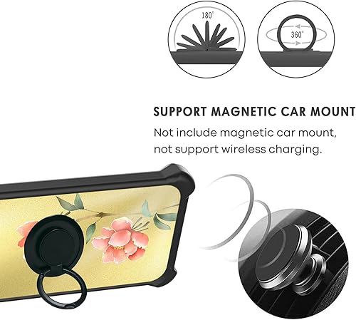 Miniatura 5 de jioeuinly Kalley DJH-YZH - Funda compatible con Kalley Black 3 con protector de pantalla de vidrio templado, soporte de anillo, luz dorada