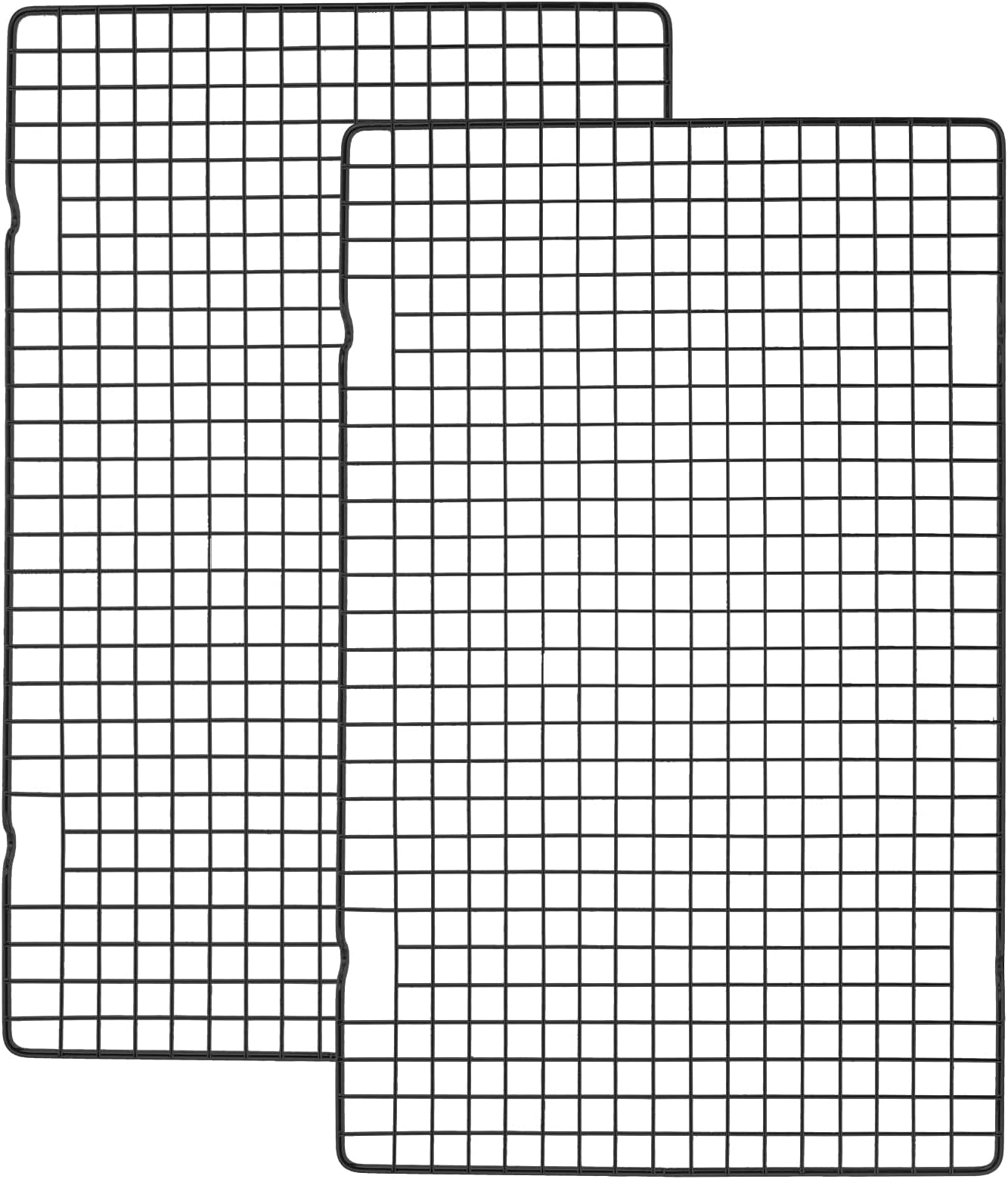KASTWAVE Versatile Heavy-Duty Nonstick Baking Racks, 2 Pack Black Cooling and Roasting Grids for Cooking, Grilling, and Drying, 41 x 26 cm