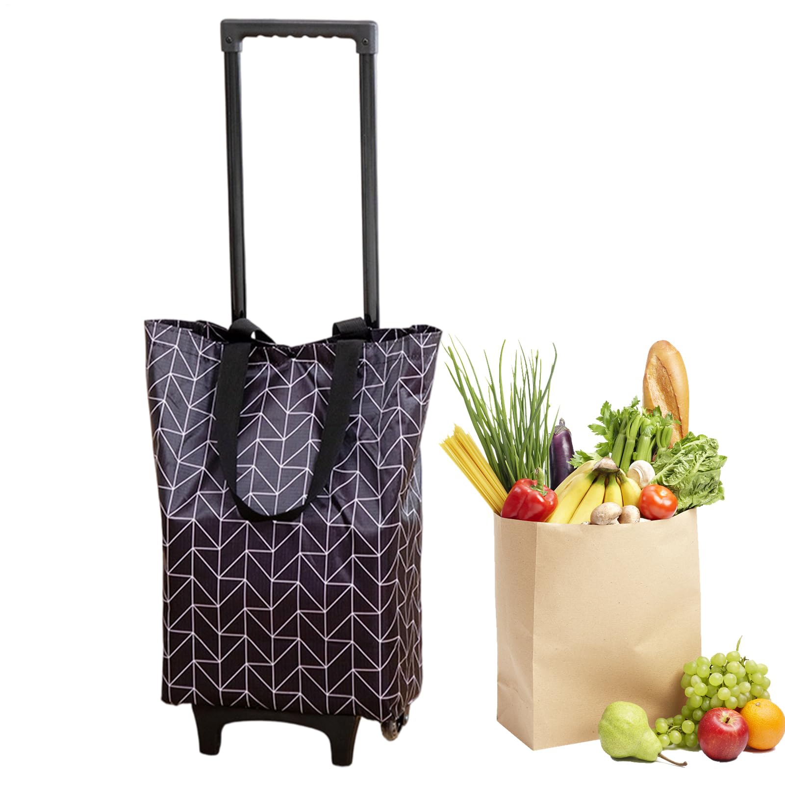Caddie de Courses Diable Roulant Utilitaire | Chariot Léger Équipé de Roues Roulantes pour Hôtels Restaurants Appartements Locations Maisons Voyages Dortoirs 12/200