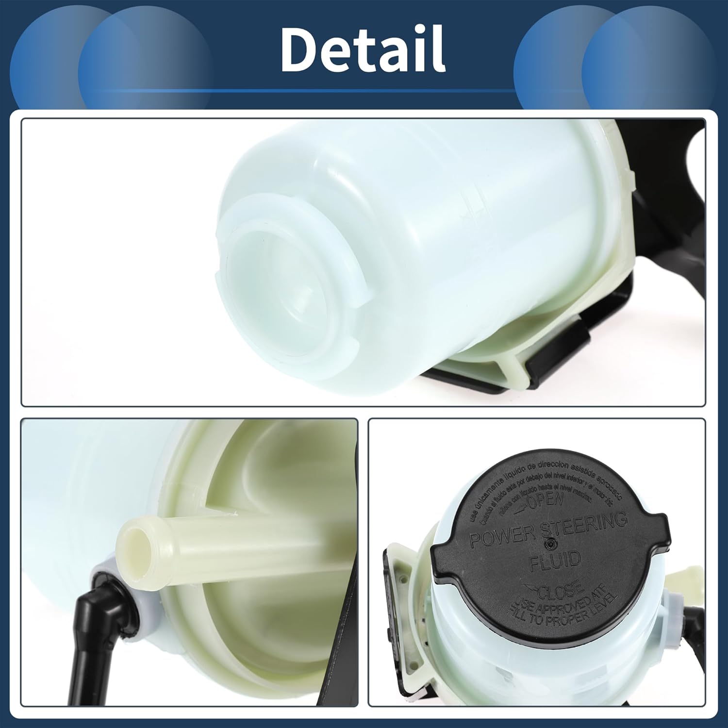 Power Steering Reservoir, Automotive Power Steering Tank No.443600C050 for Toyota Sequoia Limited, Platinum 2008-2022 Beige, 1 Pc