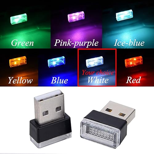 Vista 2 de Febrytold - Luz LED tamaño mini, conexión USB universal para el interior del automóvil, luces ambientales para crear una atmósfera