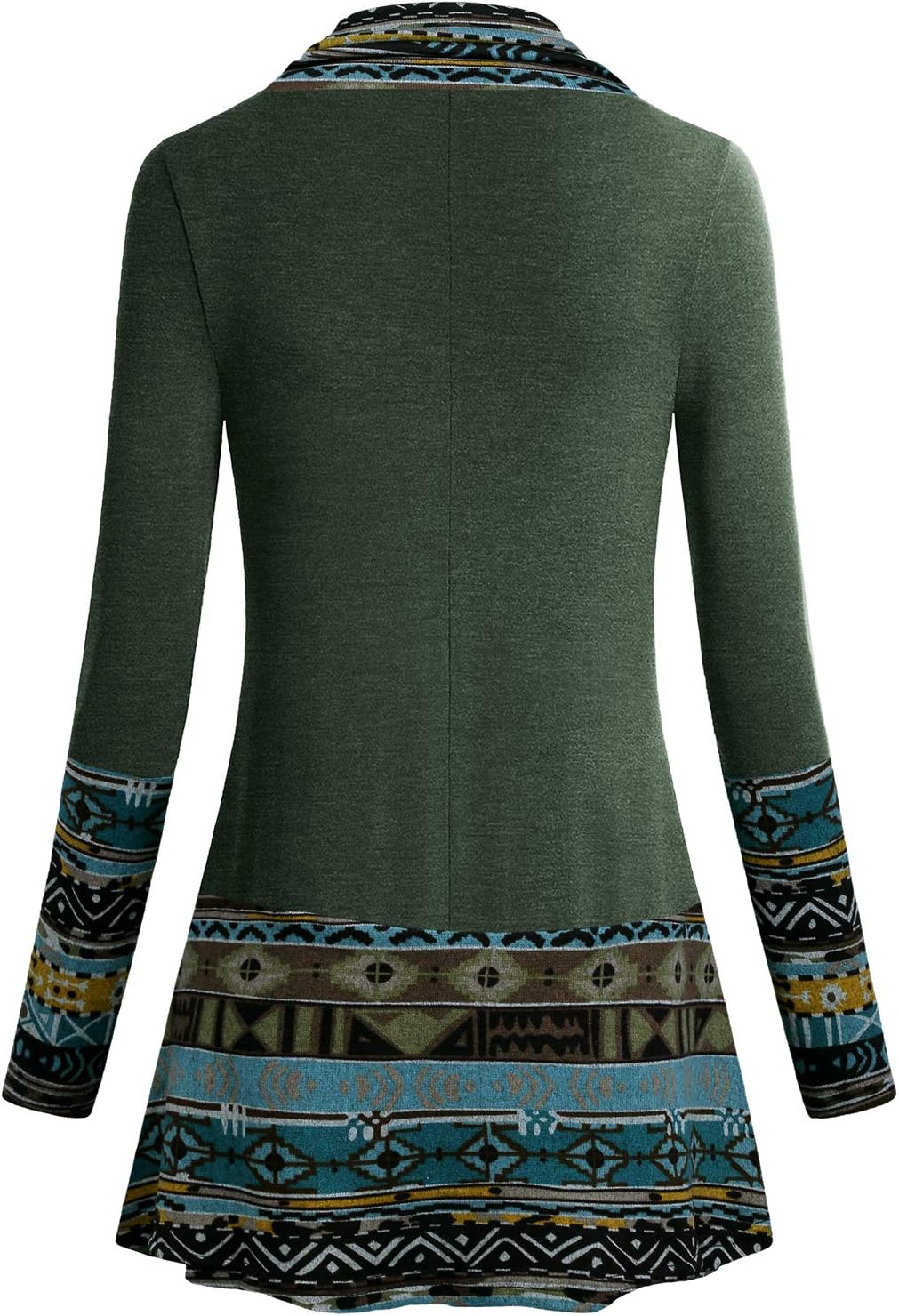 Miusey Women's Long Sleeve Cowl Neck Form Fitting Casual Tunic Top Blouse - Image 2