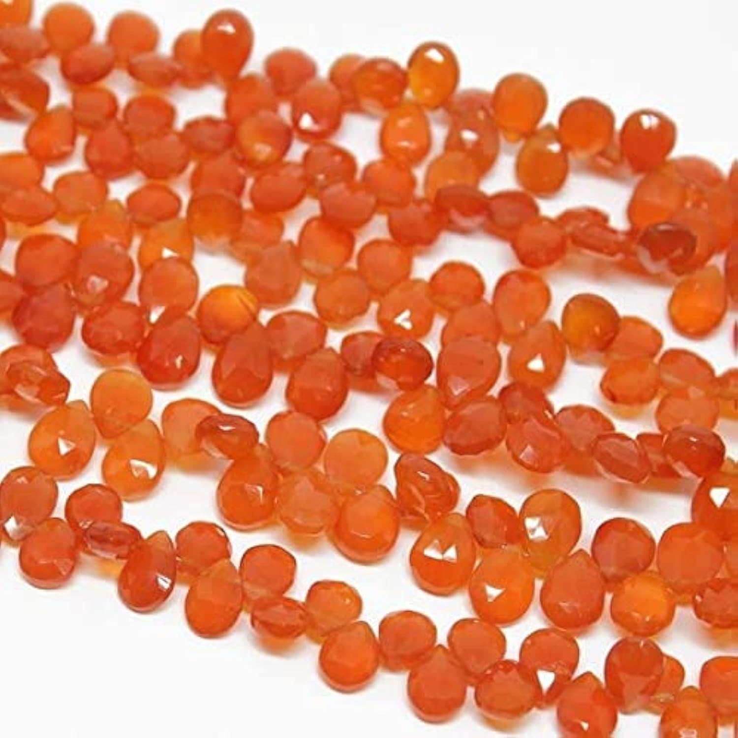 Cornaline orange perles poire facettées 10-12mm pour création de bijoux DIY