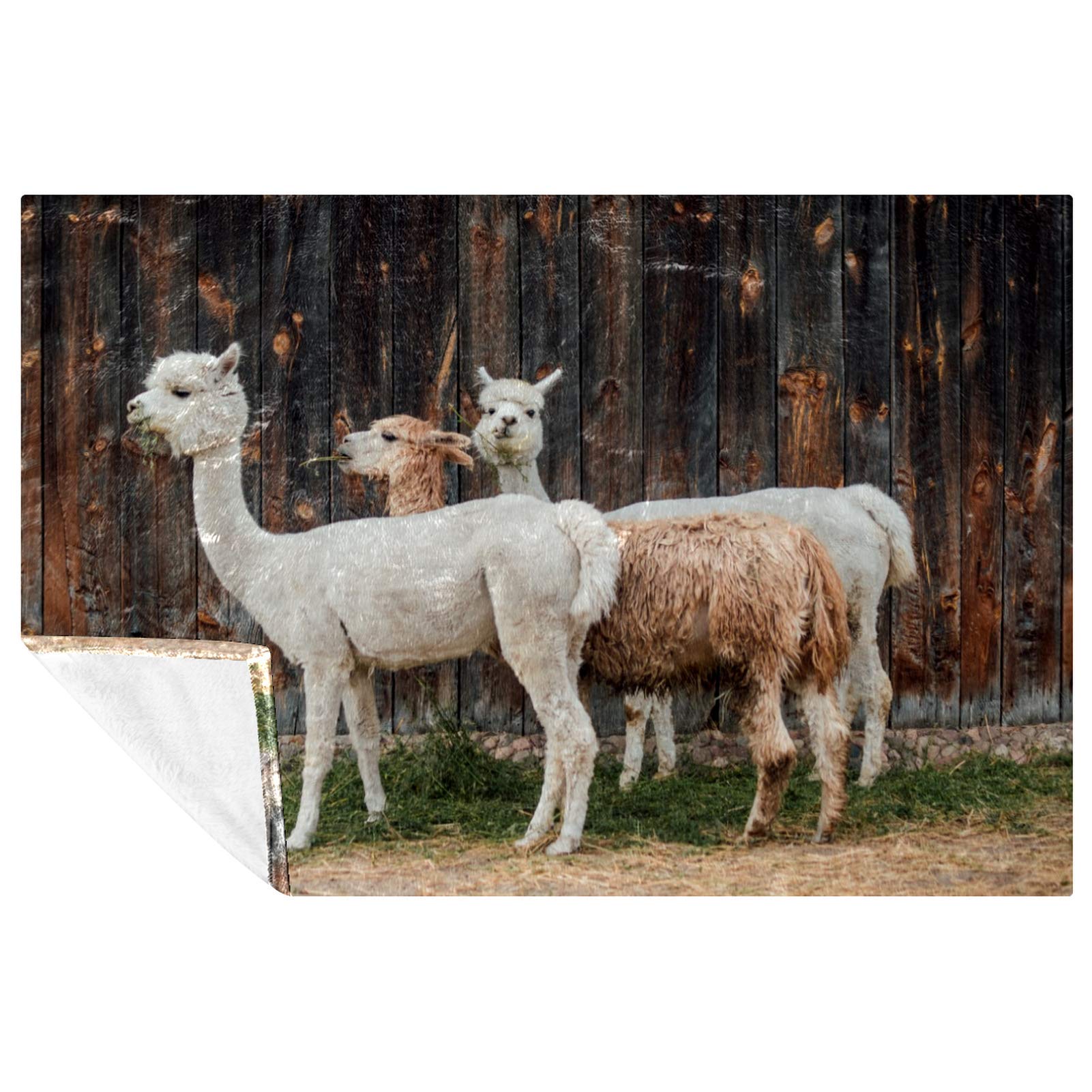 Couverture douce d'alpaga avec motif fourrure jet&eacute; de lit haut de gamme