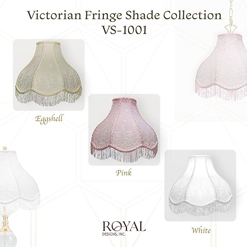 Miniatura 8 de Royal Designs, Inc. VS-1001-11EG-2 - Pantalla de lámpara festoneada victoriana, 3,5 x 11 x 9, cáscara de huevo, paquete de 2