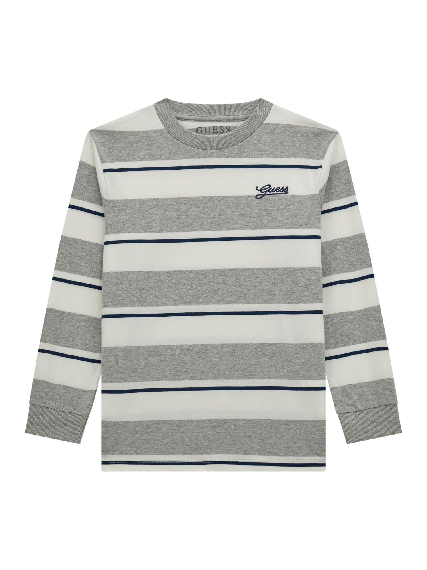 GUESS Boys' Long Sleeve Yarn Dye Striped Oversize T-Shirt