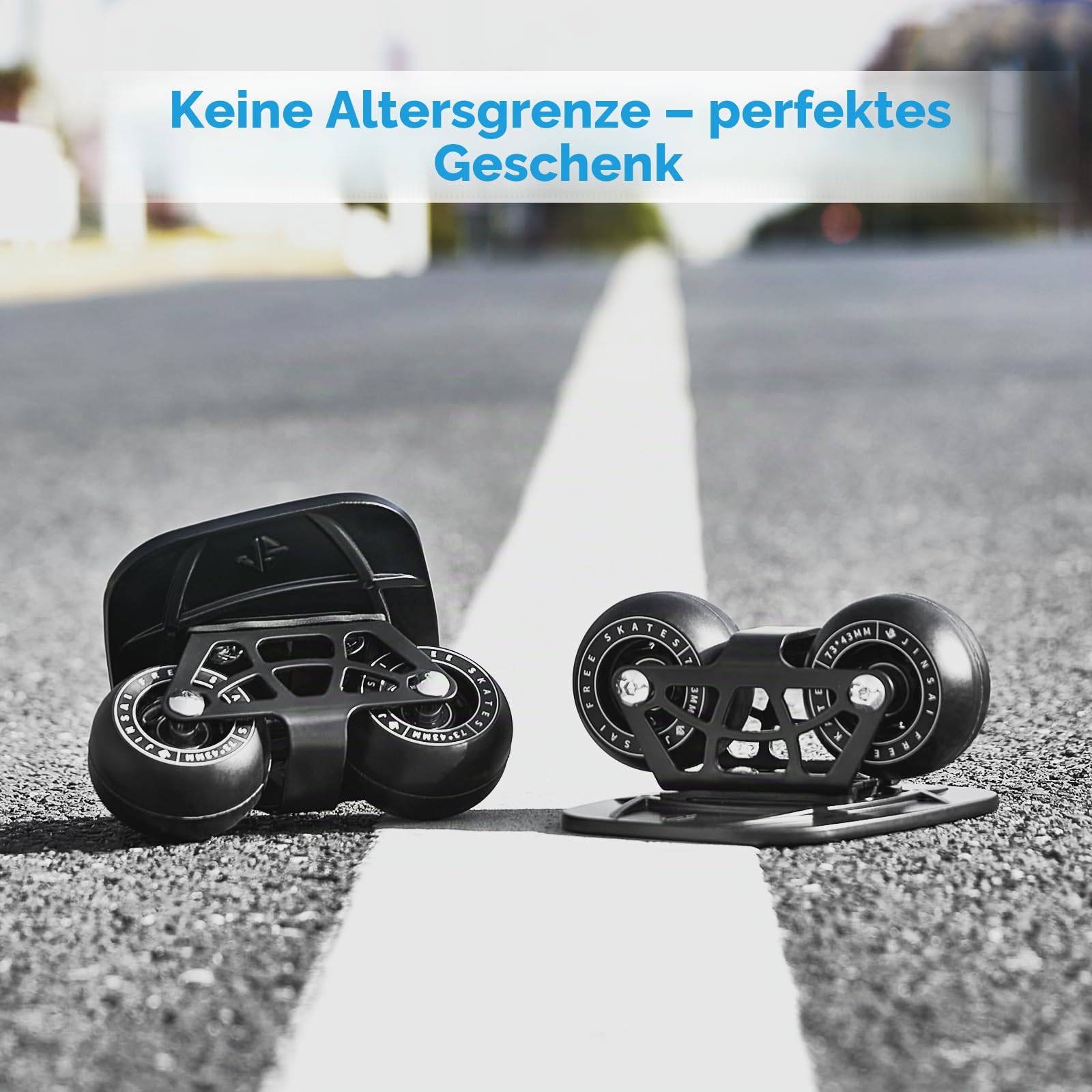 FreeSkates Tragbare Rollschuhe mit Aluminium-Legierung, rutschfest, geteiltes Skateboard mit PU-Rädern, High-End