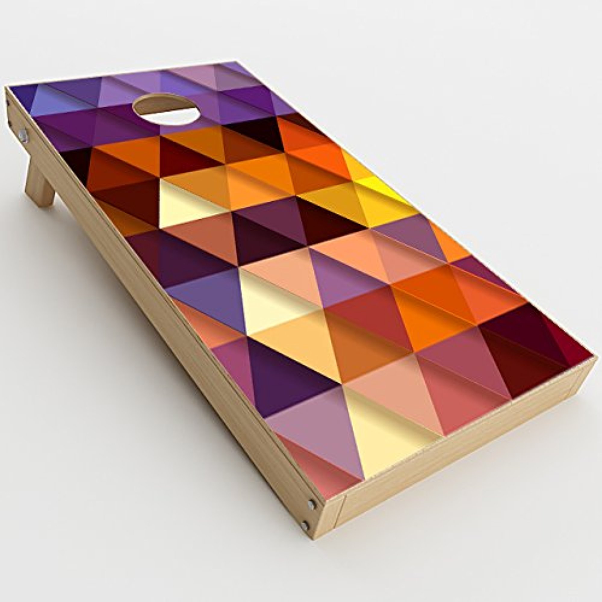 Skin Decal Vinyl Wrap for Cornhole Game Board Bag Toss/Triangles Pattern