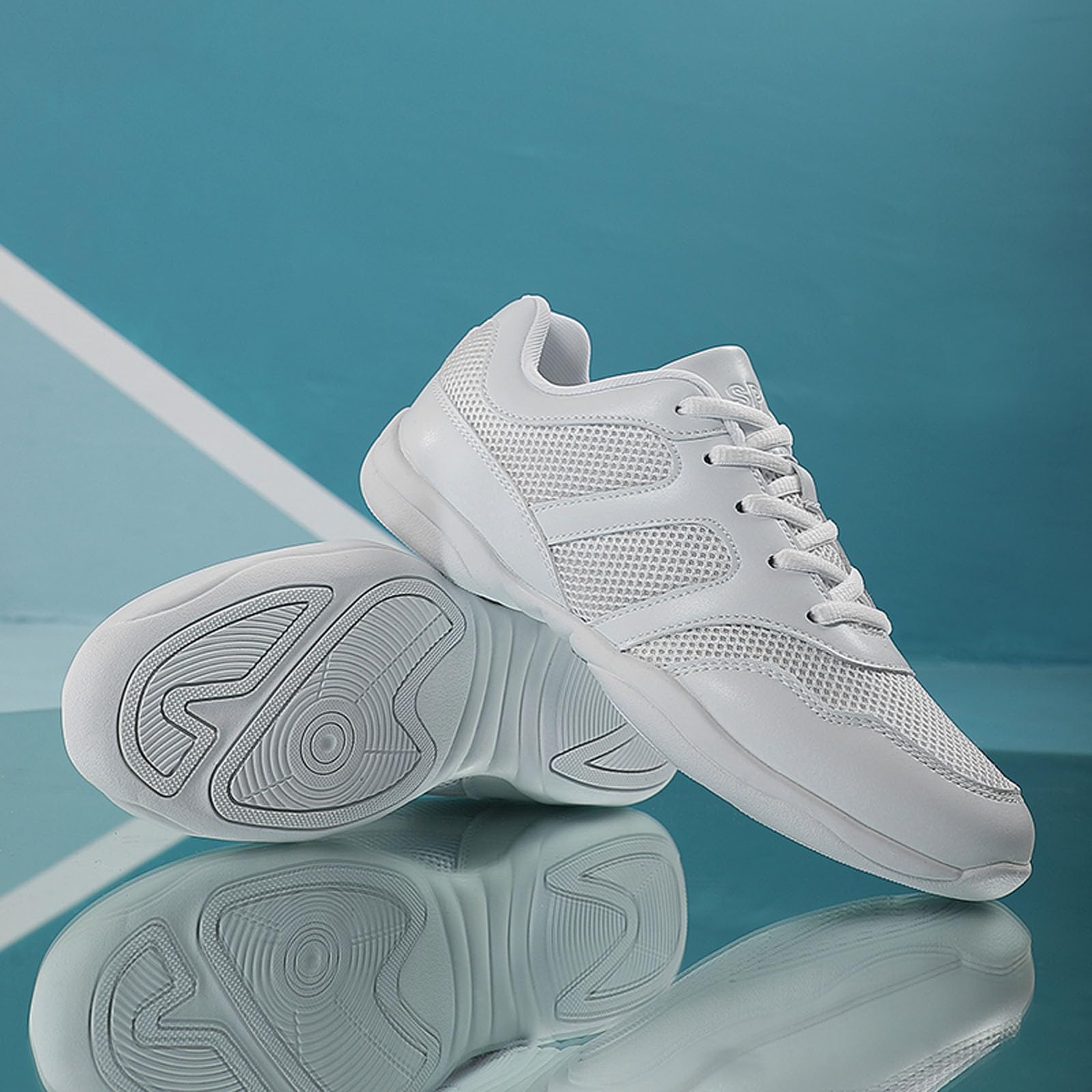 SECHRITE Cheerleading Cheer - Scarpe da ginnastica da donna e ragazza, colore: bianco, jazz