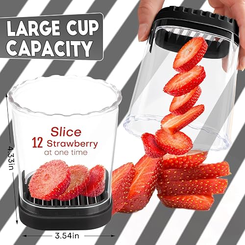 Creative Strawberry Slicer, Detachable Cutter with Push Plate (Black) - 2