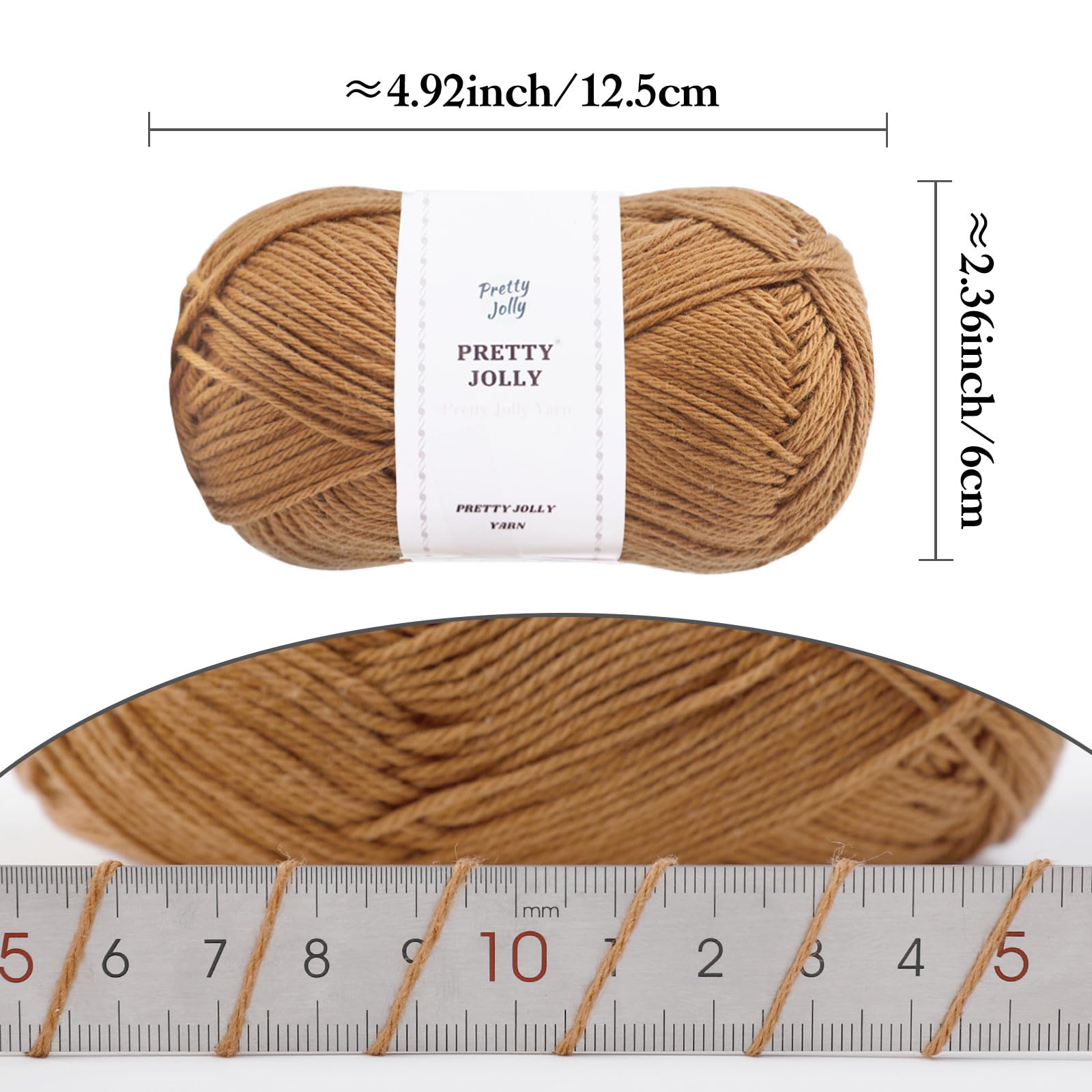 Pretty Jolly 4 Skeins Soft Baby Yarn, 100% Cotton, Crochet & Knitting, 4 Ply, Fingering Weight - Image 2