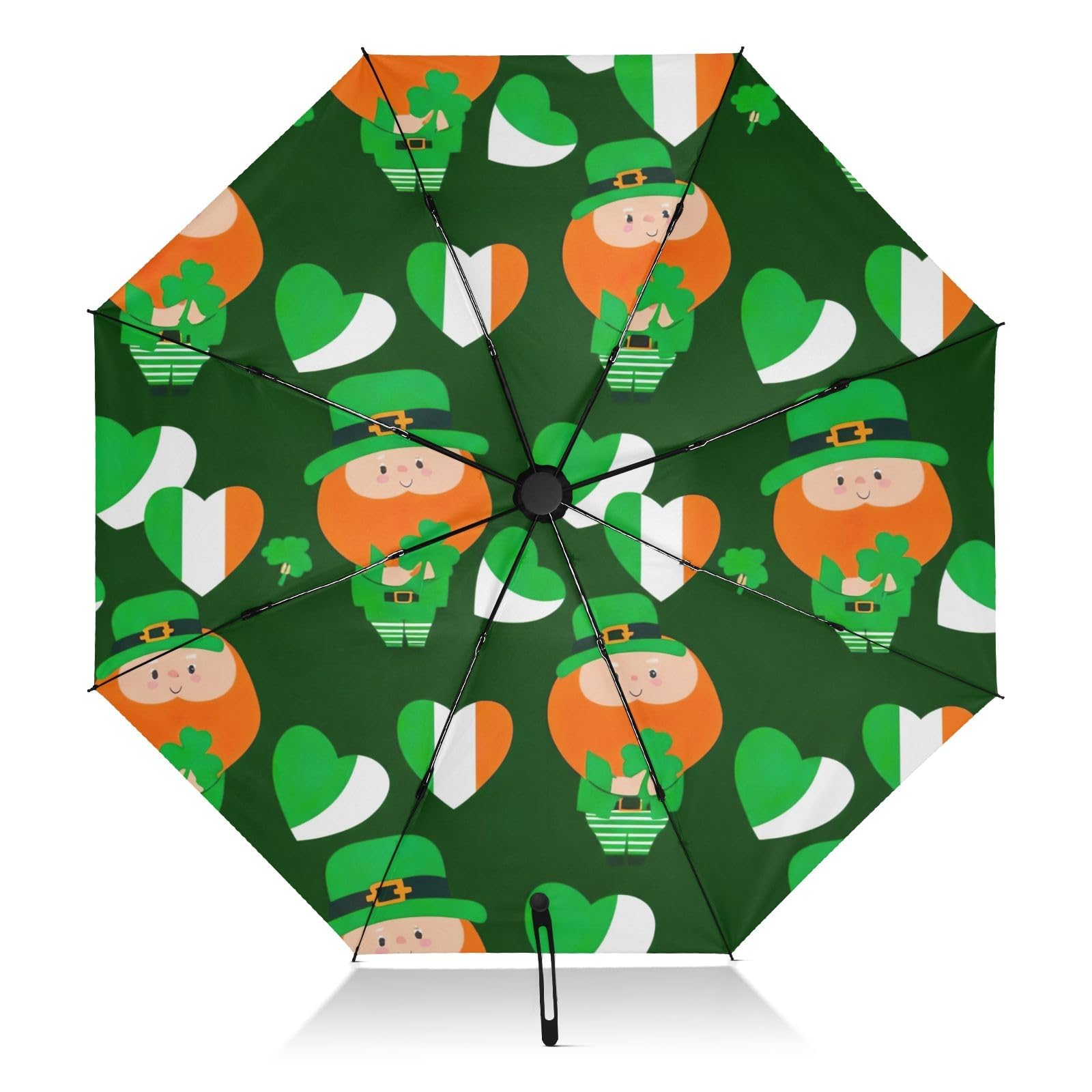 Parapluie coupe-vent compact GAIREG vert trèfle pour affronter la tempête - 8