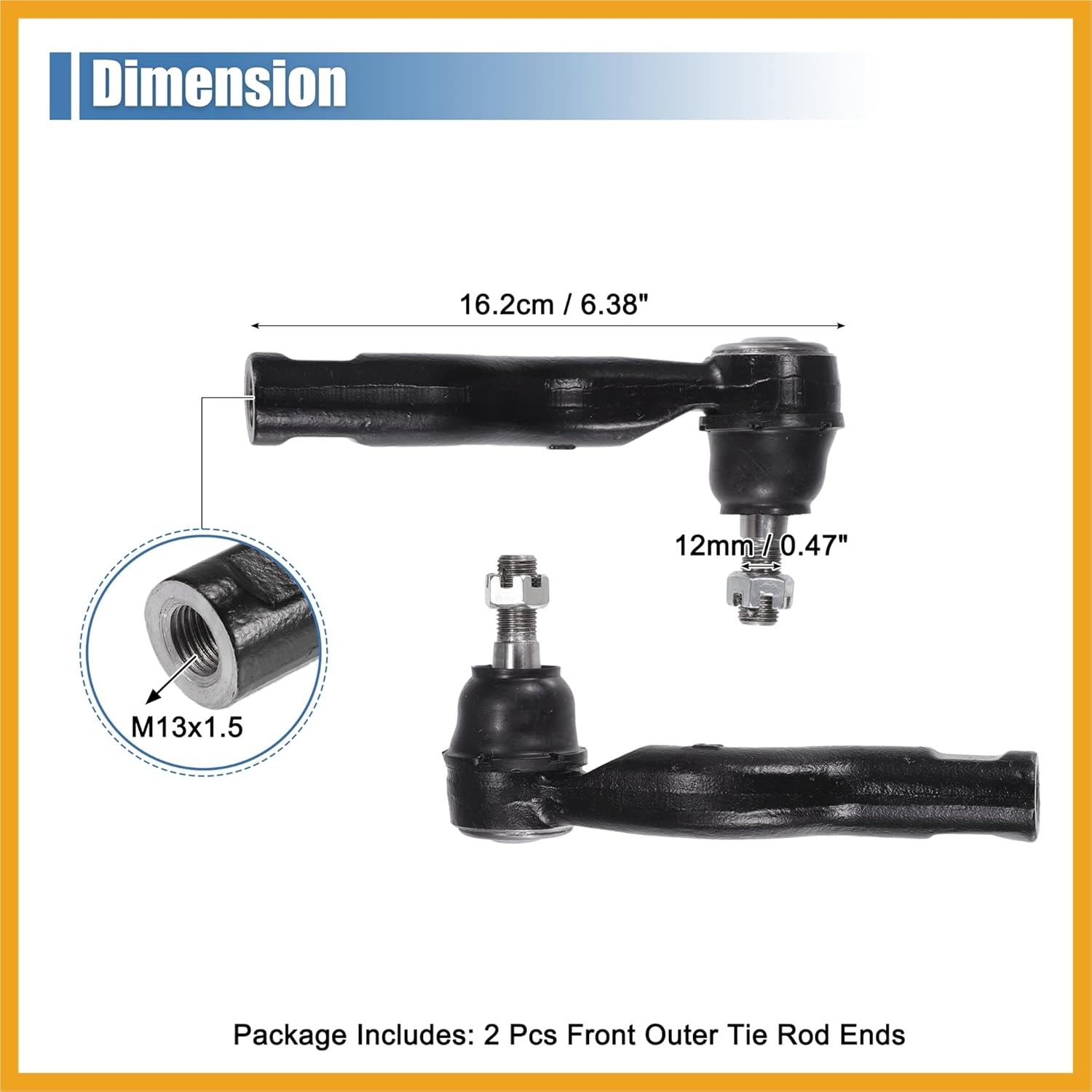 2pcs Front Outer Tie Rod Ends Kit Suspension Steering Tie Rod End for Ford Fusion for Lincoln MKZ for Mercury Milan Drag Link No.ES800101/ES800102 Replacement