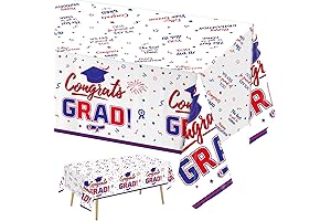 2024 Graduation Party Supplies - Red and Blue Plastic Table Cloths