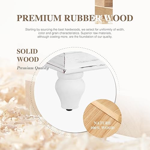 Miniatura 5 de PHI VILLA Gabinete de acento blanco  Aparador de buffet pequeño con puertas Credenza Farmhouse Gabinete de almacenamiento